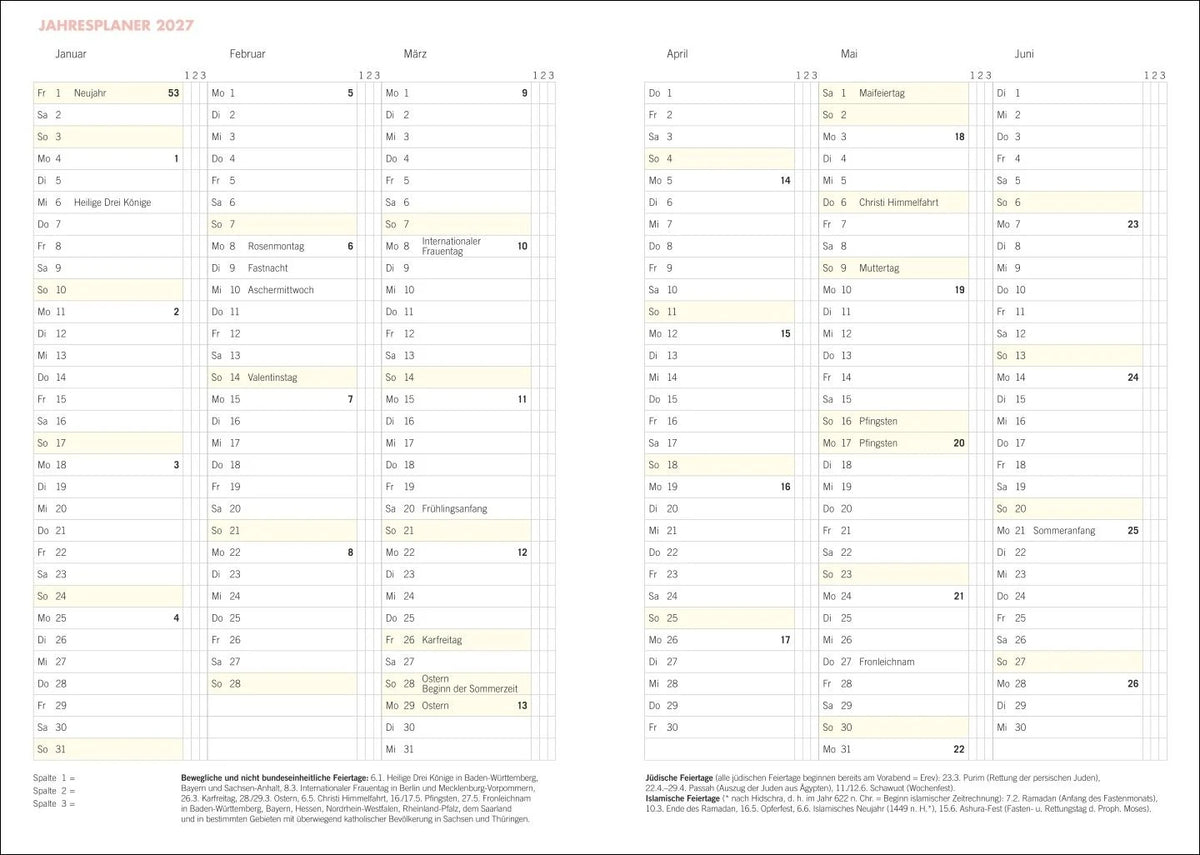 Lady Terminkalender A6 2027 – Ansicht
