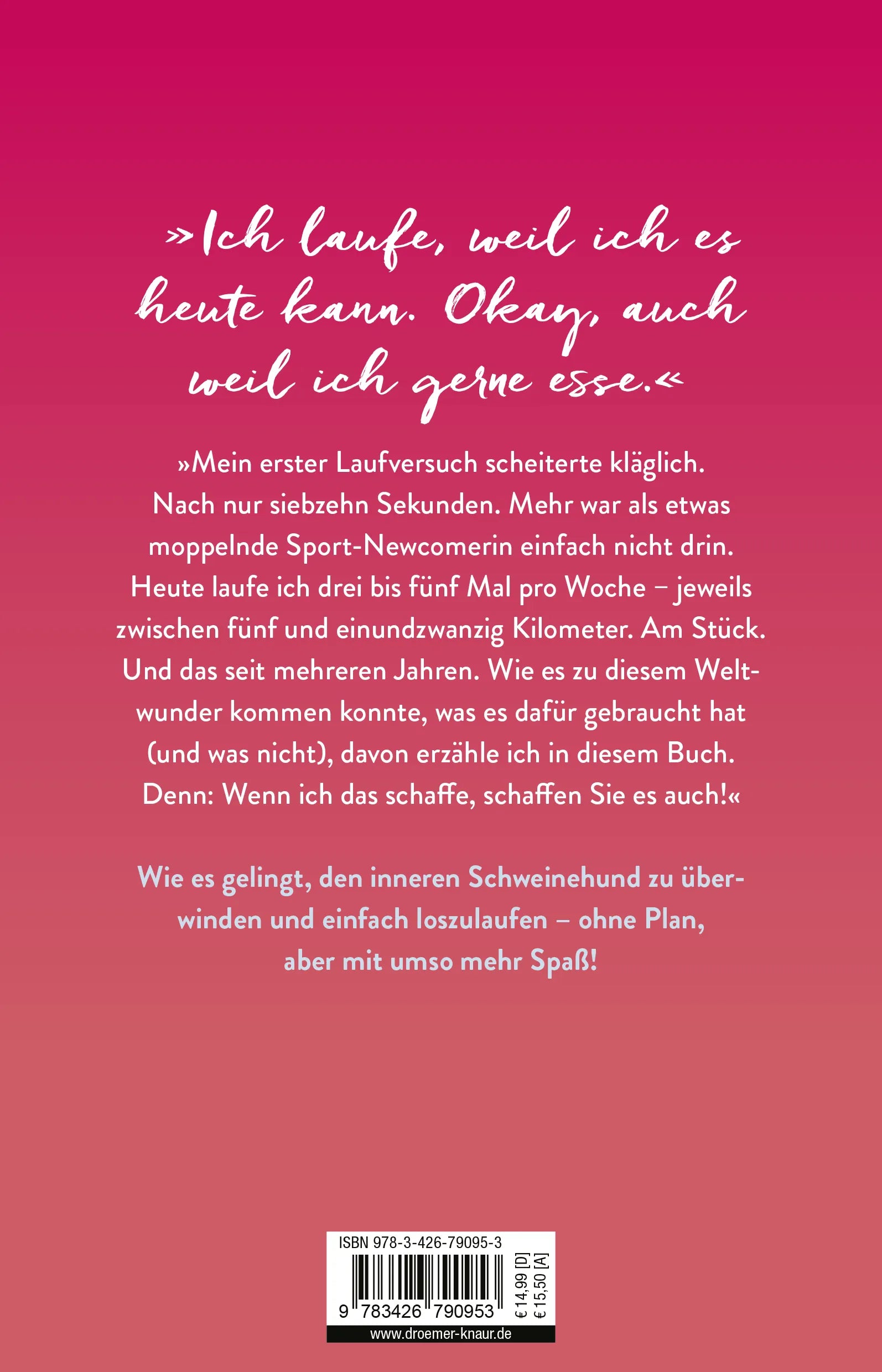 Buchrückseite von 'Läuft schon!' mit Klappentext - Paperback