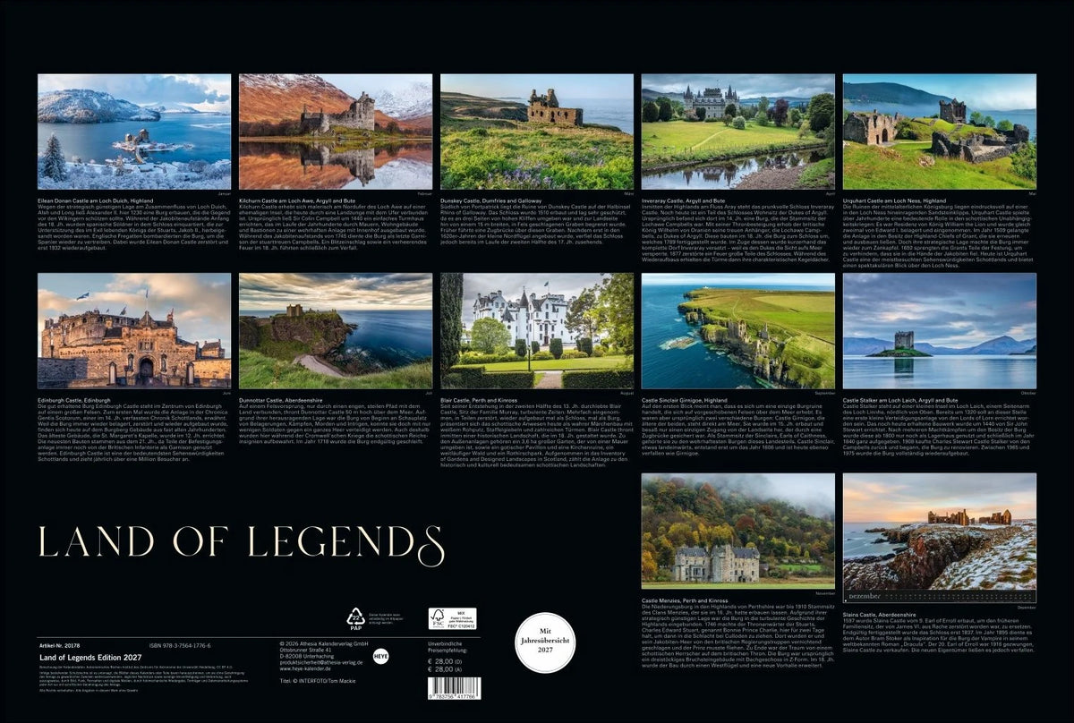 Land of Legends Kalender 2027 - Schottlands Burgen und Schlösser – Ansicht