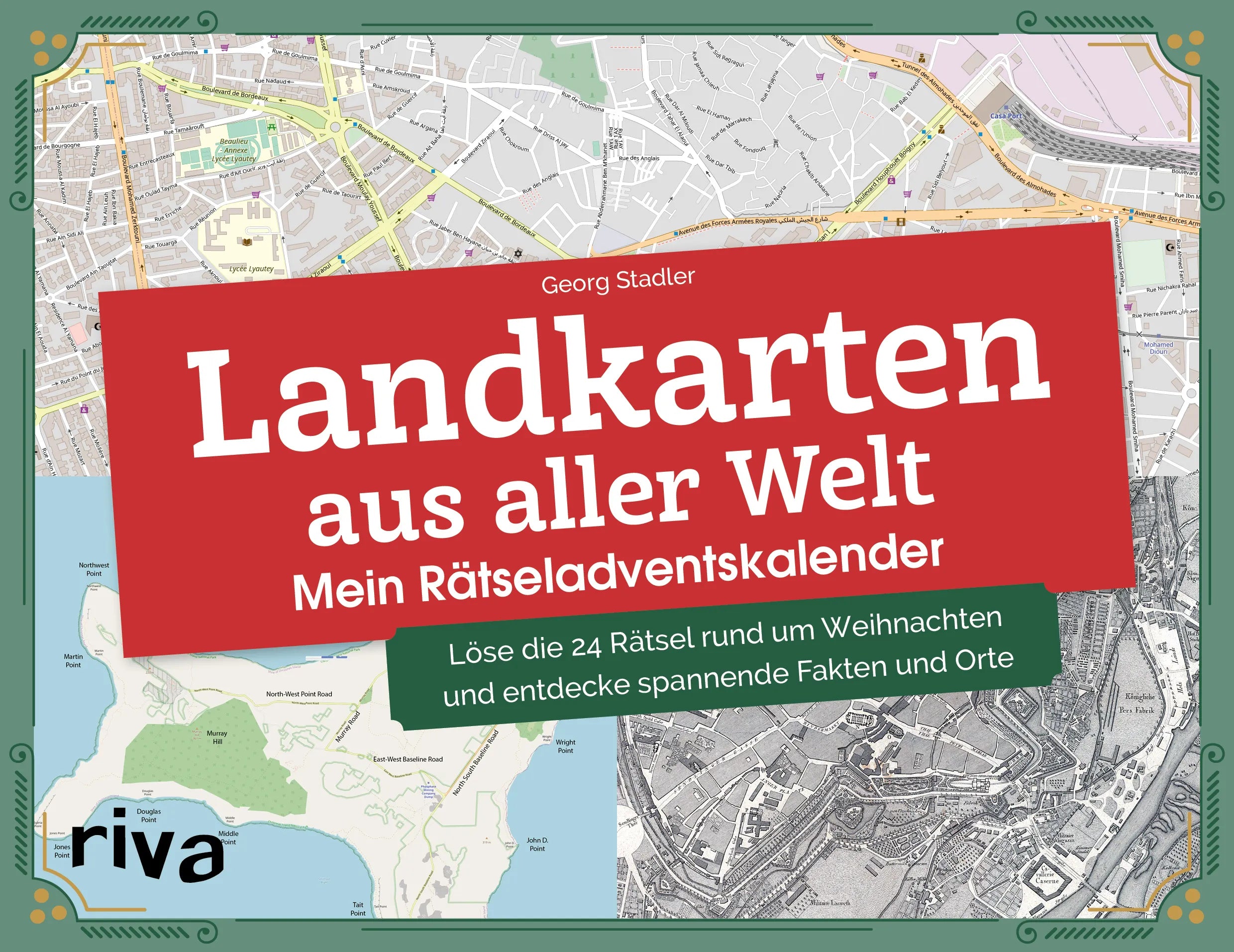 Buchcover von 'Landkarten aus aller Welt – Mein Rätseladventskalender' - Gebundene Ausgabe von Georg Stadler