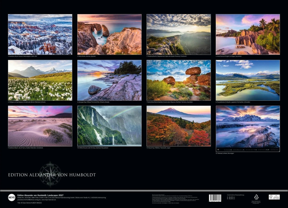 Landscapes Edition Kalender 2027 - Edition Alexander von Humboldt Kalender 2027 – Ansicht