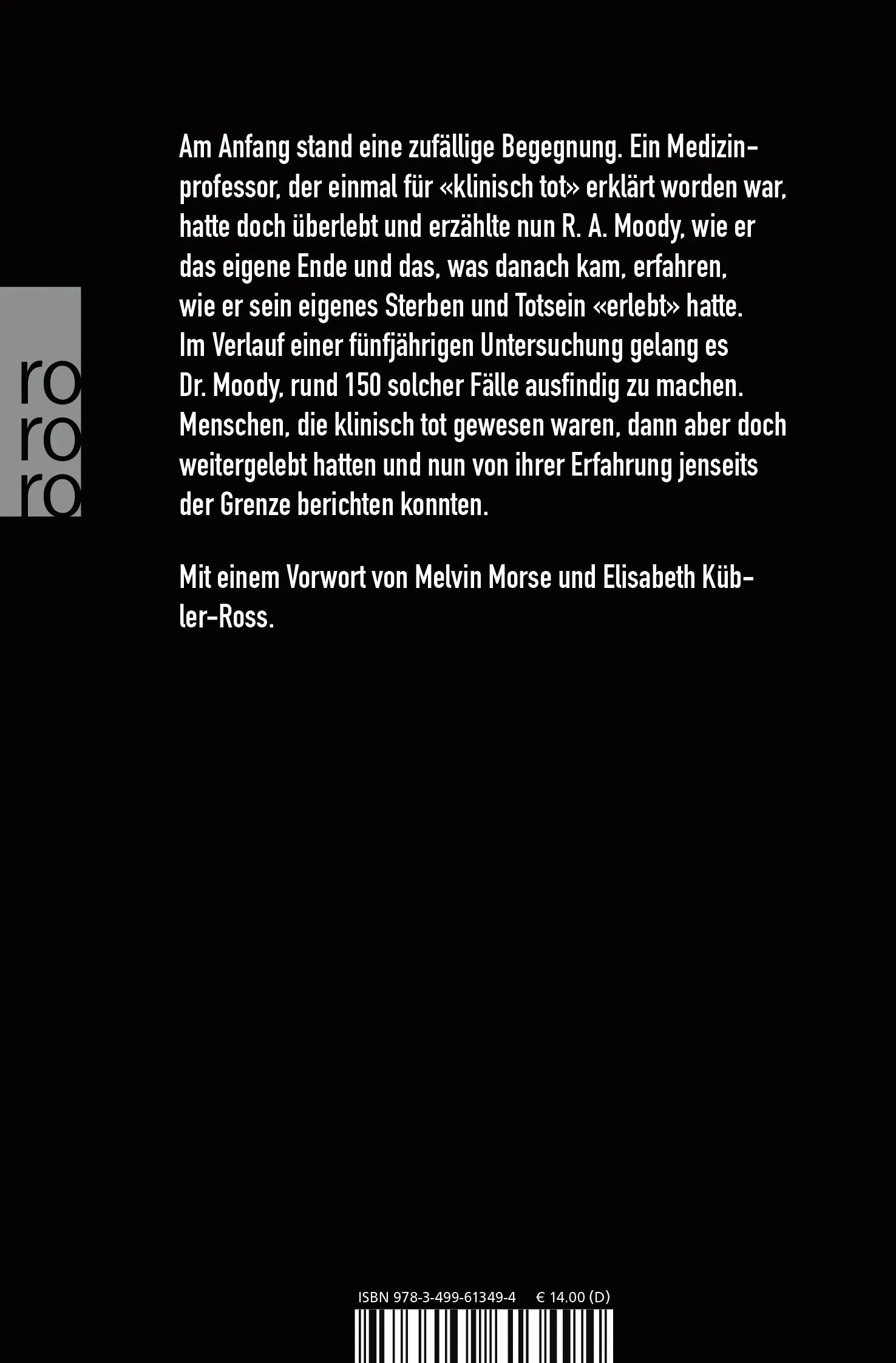 Buchrückseite von 'Leben nach dem Tod' mit Klappentext - Taschenbuch
