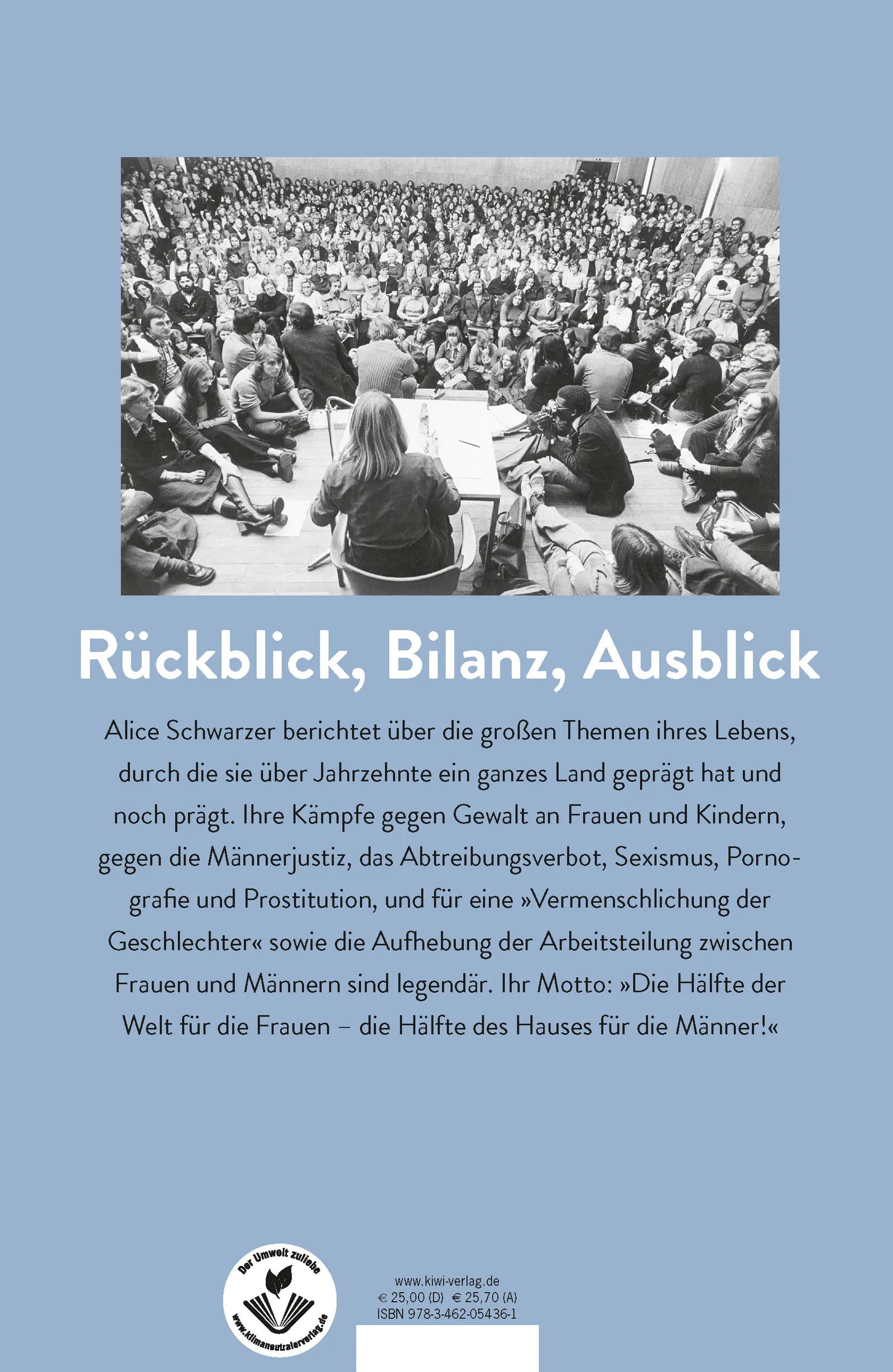 Buchrückseite von 'Lebenswerk' mit Klappentext - Gebundene Ausgabe