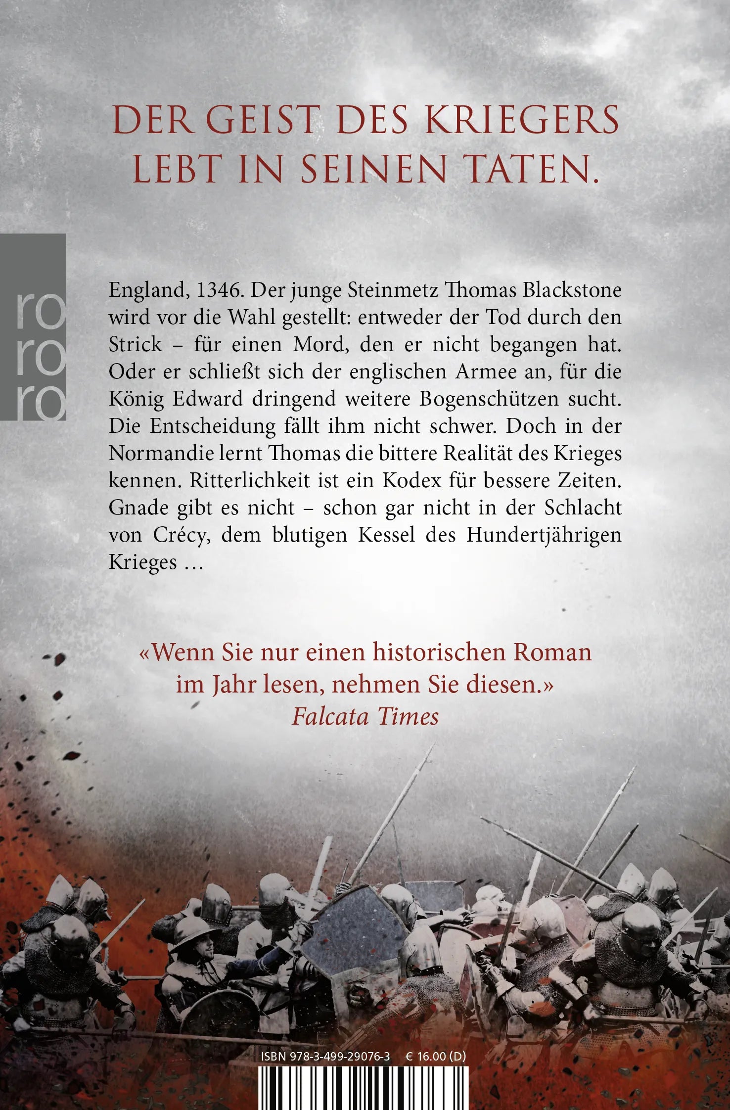 Buchrückseite von 'Legenden des Krieges: Das blutige Schwert' mit Klappentext - Taschenbuch