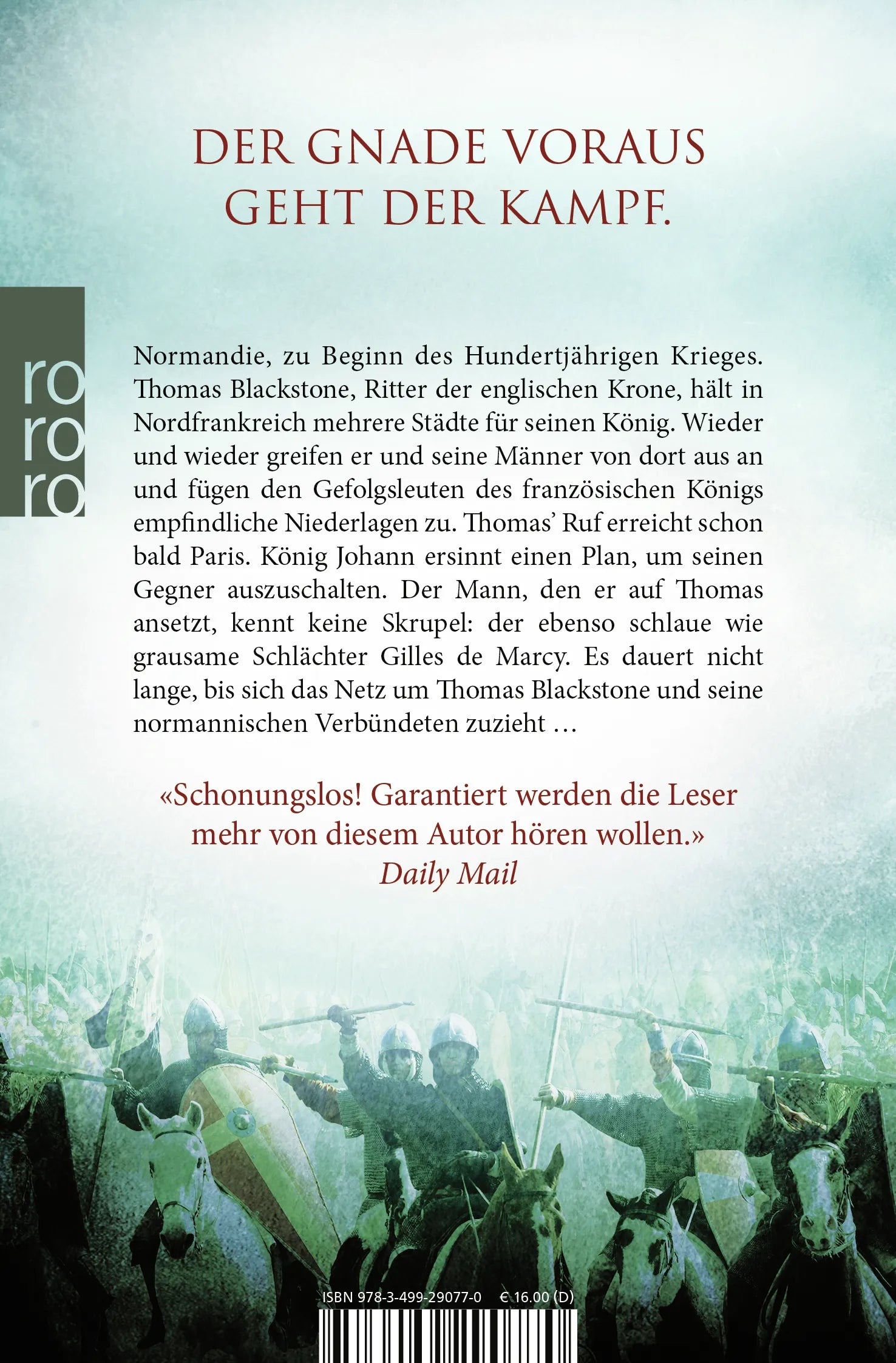 Buchrückseite von 'Legenden des Krieges: Der ehrlose König' mit Klappentext - Taschenbuch