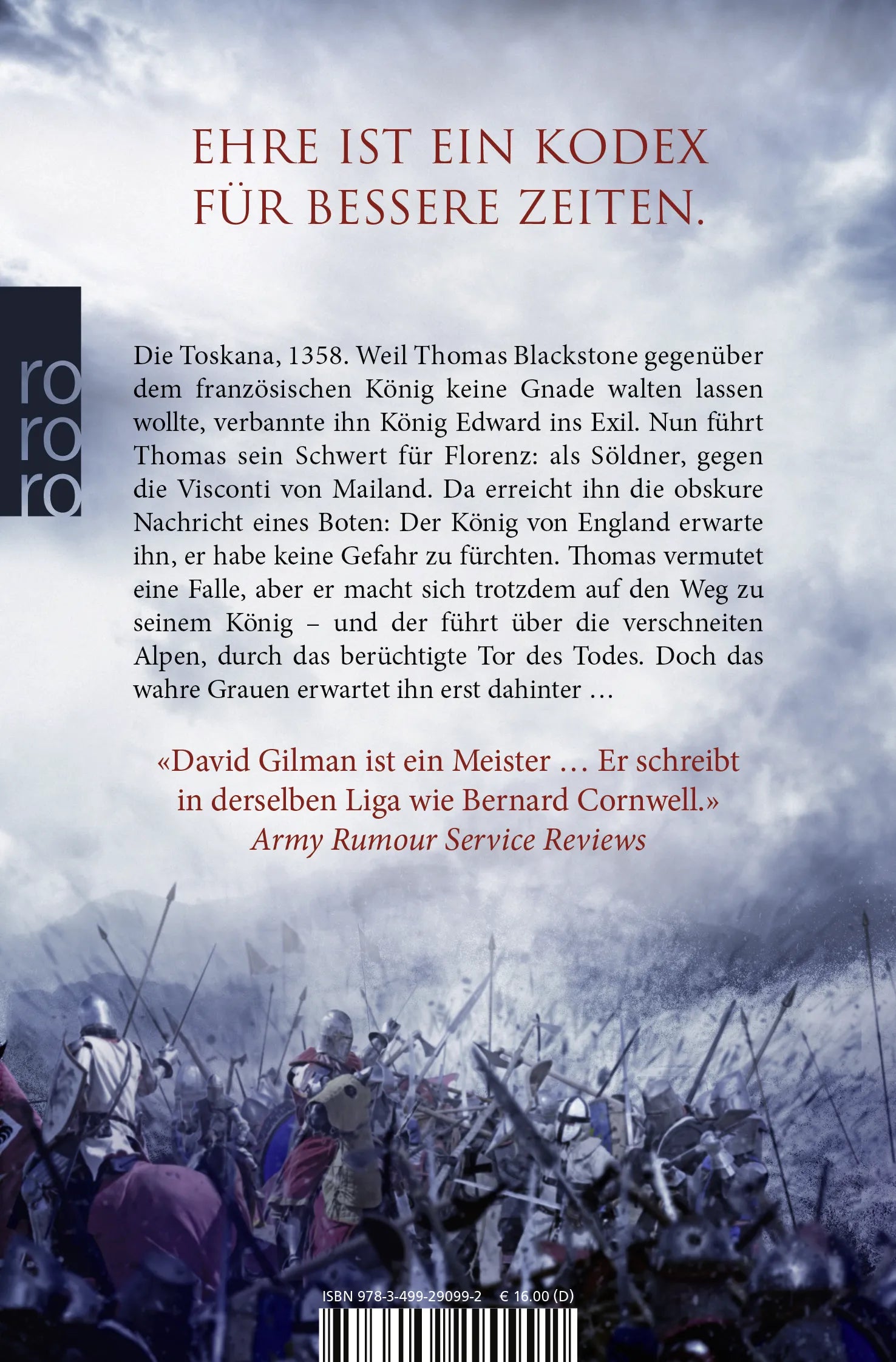 Buchrückseite von 'Legenden des Krieges: Der einsame Reiter' mit Klappentext - Taschenbuch