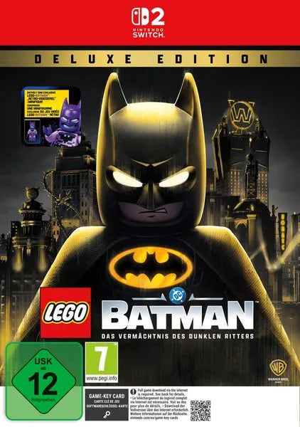 Cover: LEGO Batman: Das Vermächtnis des Dunklen Ritters Deluxe für Nintendo Switch 2. Publisher: Warner Bros. Entertainment