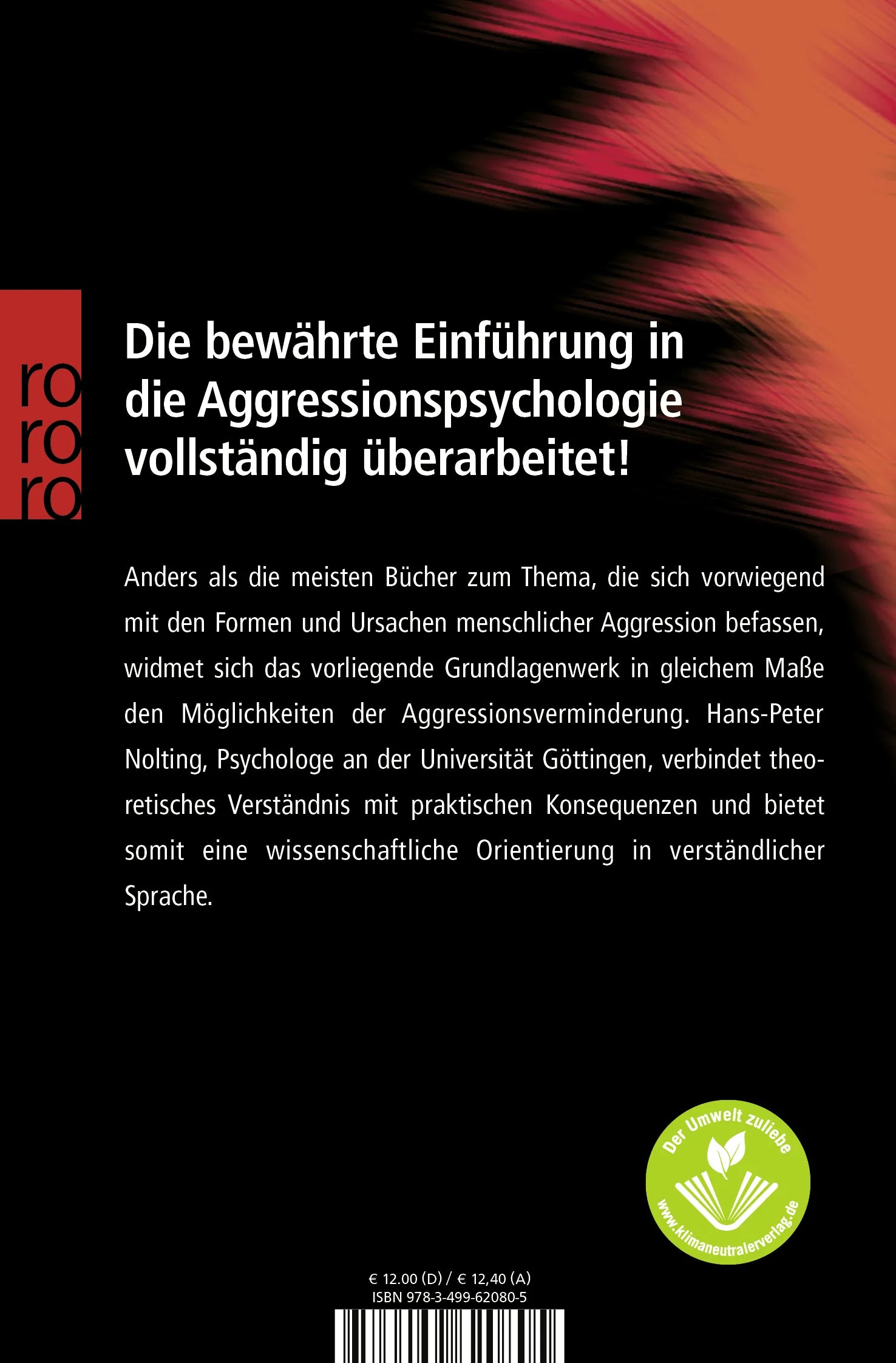 Buchrückseite von 'Lernfall Aggression 1' mit Klappentext - Taschenbuch