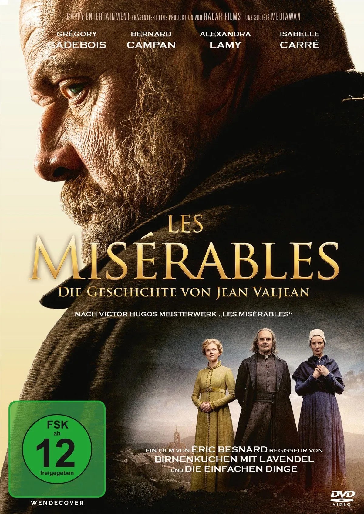 DVD-Cover: Les Misérables - Die Geschichte von Jean Valjean. Regie: Eric Besnard