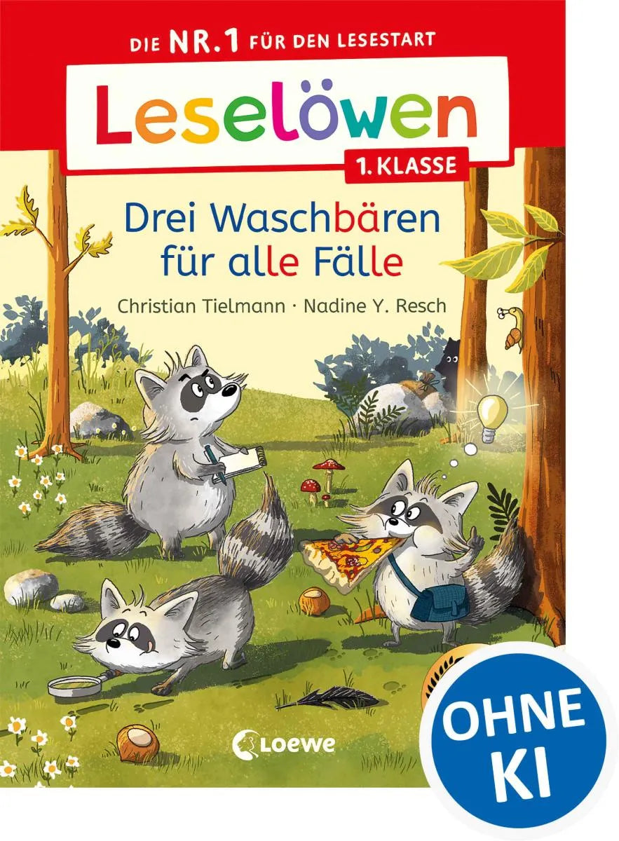 Cover: Leselöwen 1. Klasse - Drei Waschbären für alle Fälle (E-Book) von Christian Tielmann