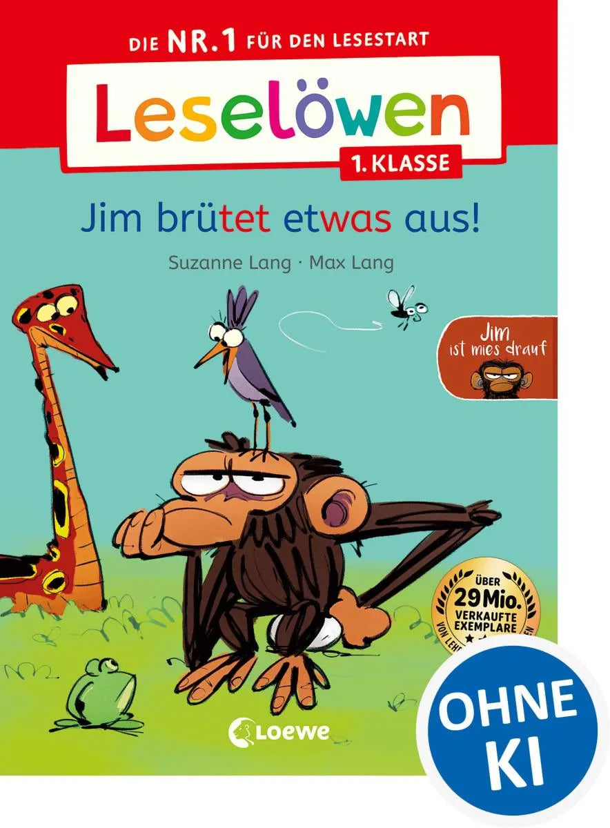 Cover: Leselöwen 1. Klasse - Jim ist mies drauf - Jim brütet etwas aus! (E-Book) von Suzanne Lang