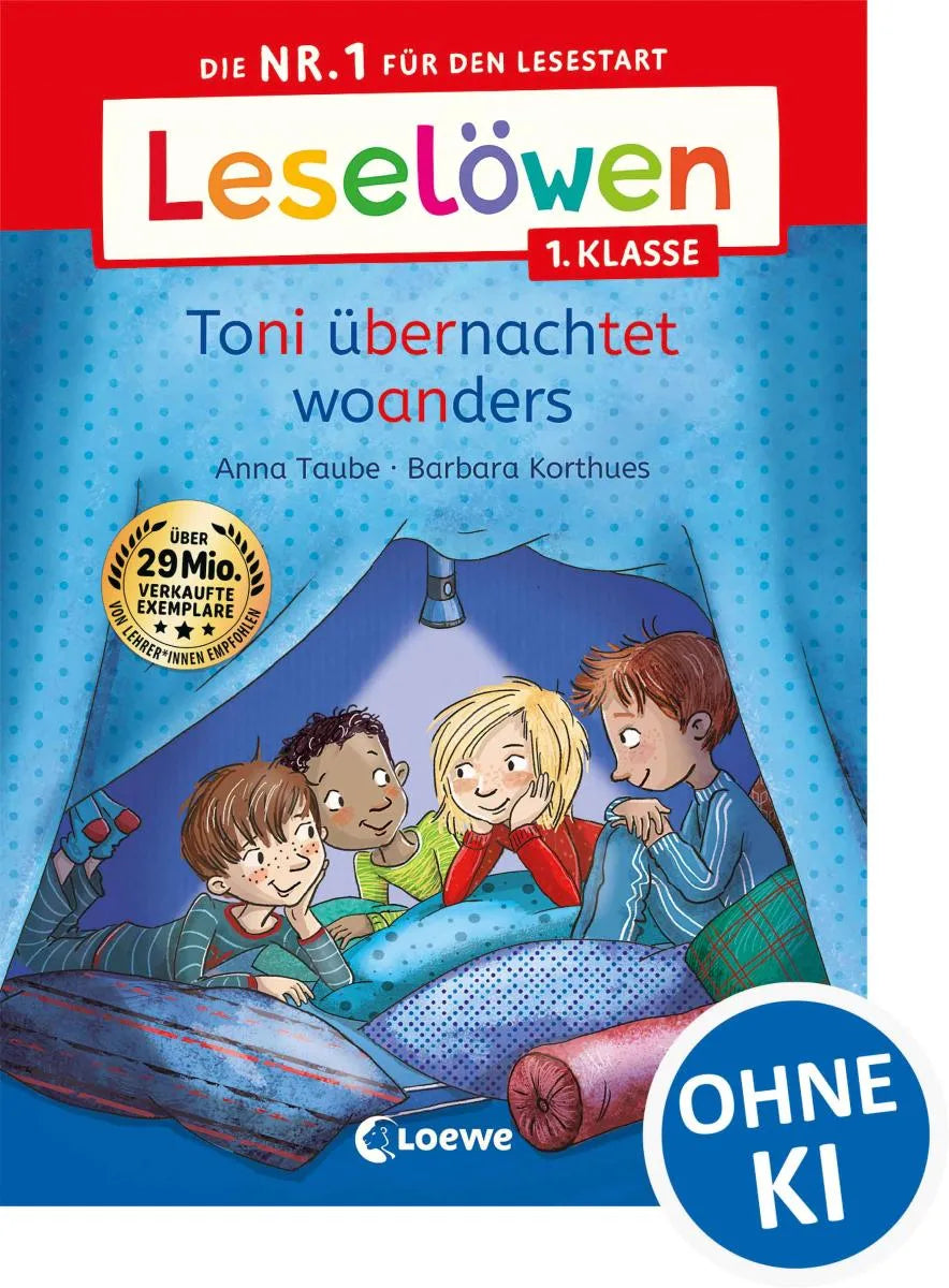 Cover: Leselöwen 1. Klasse - Toni übernachtet woanders (E-Book) von Anna Taube