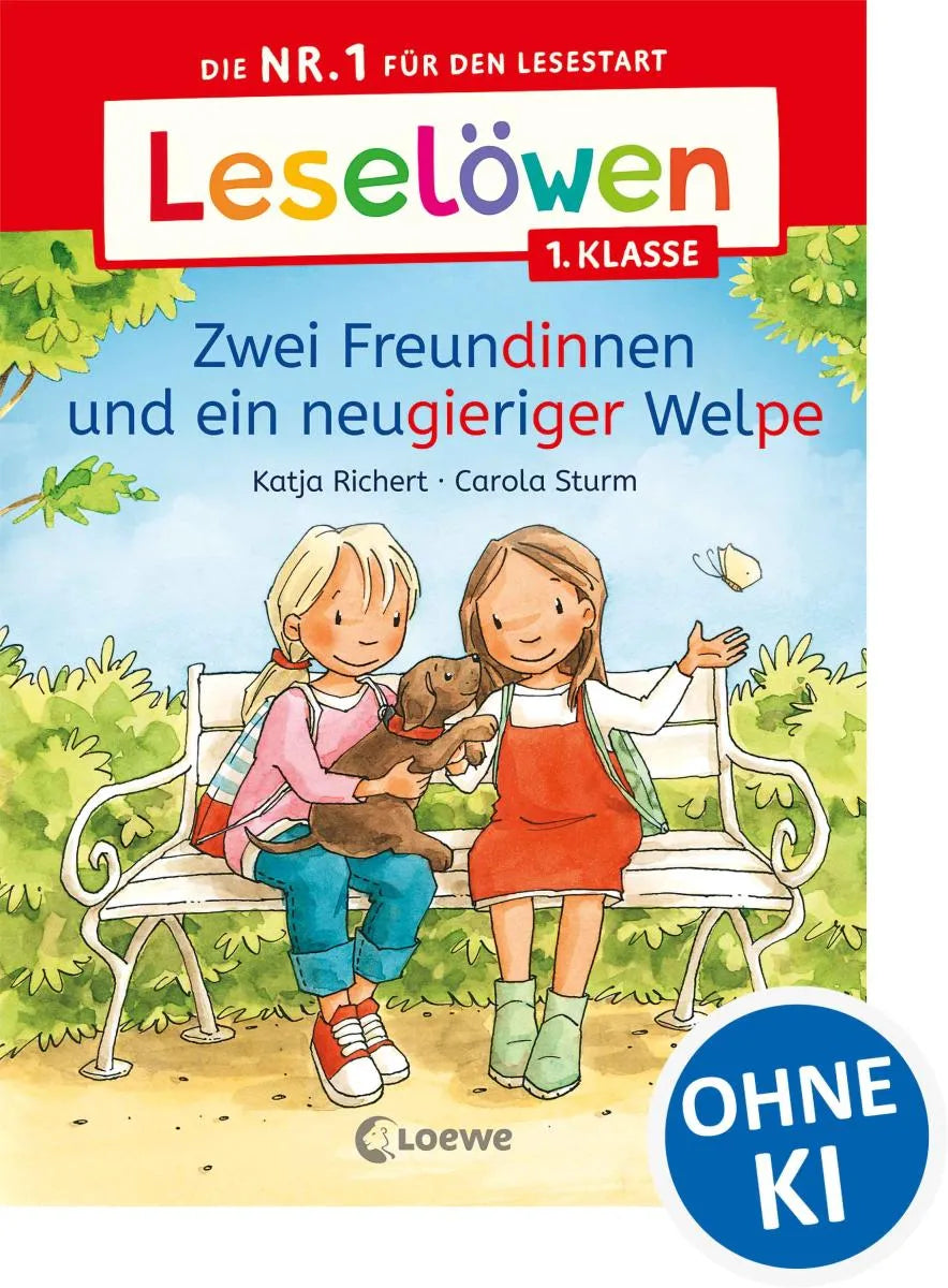 Cover: Leselöwen 1. Klasse - Zwei Freundinnen und ein neugieriger Welpe (E-Book) von Katja Richert