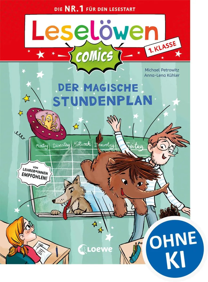 Cover: Leselöwen Comics 1. Klasse - Der magische Stundenplan (E-Book) von Michael Petrowitz