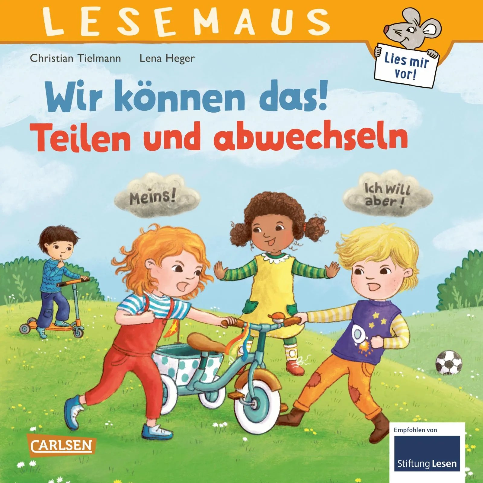 Buchcover von 'LESEMAUS 124: Wir können das! Teilen und abwechseln' - Taschenbuch von Christian Tielmann