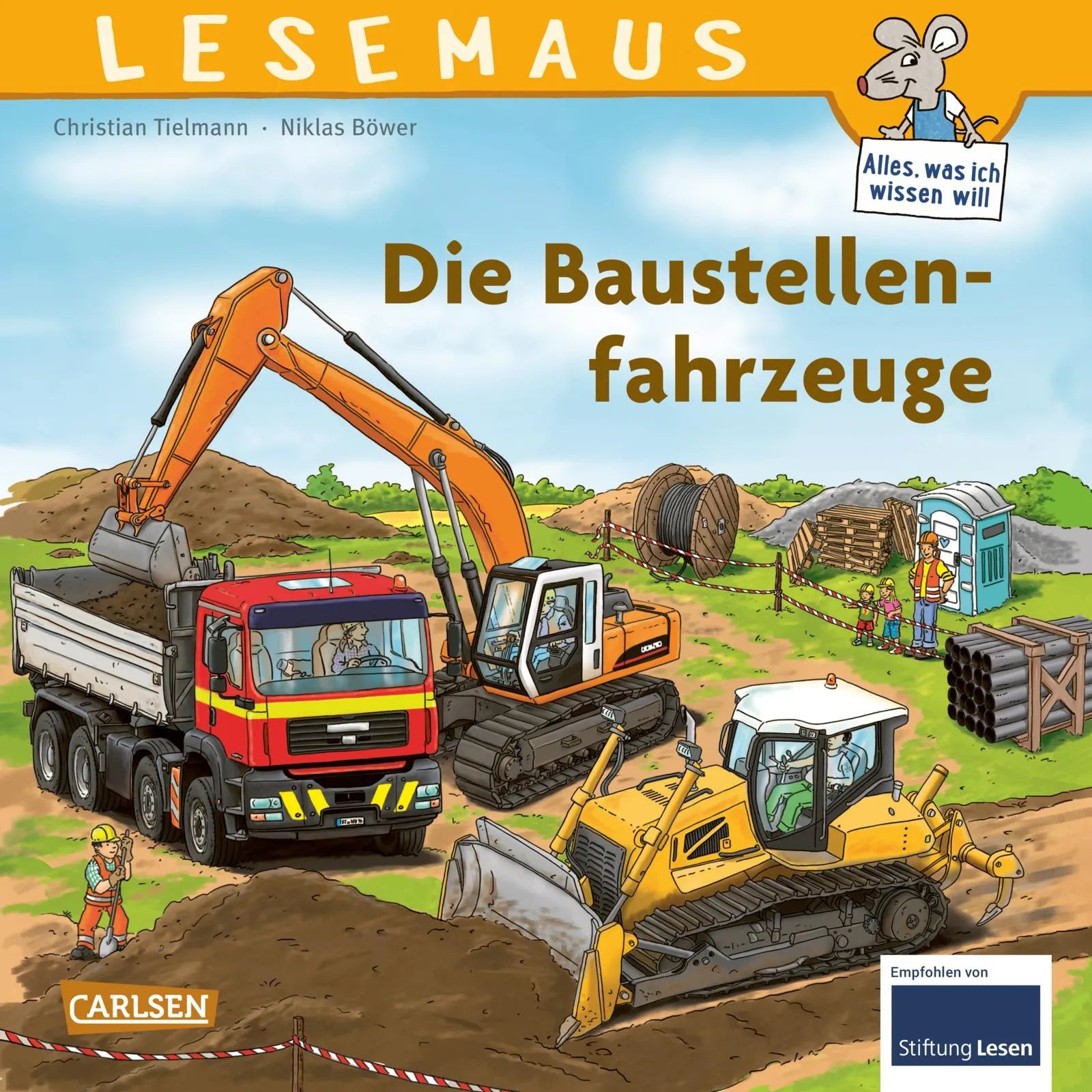 Buchcover von 'LESEMAUS 157: Die Baustellenfahrzeuge' - Taschenbuch von Christian Tielmann
