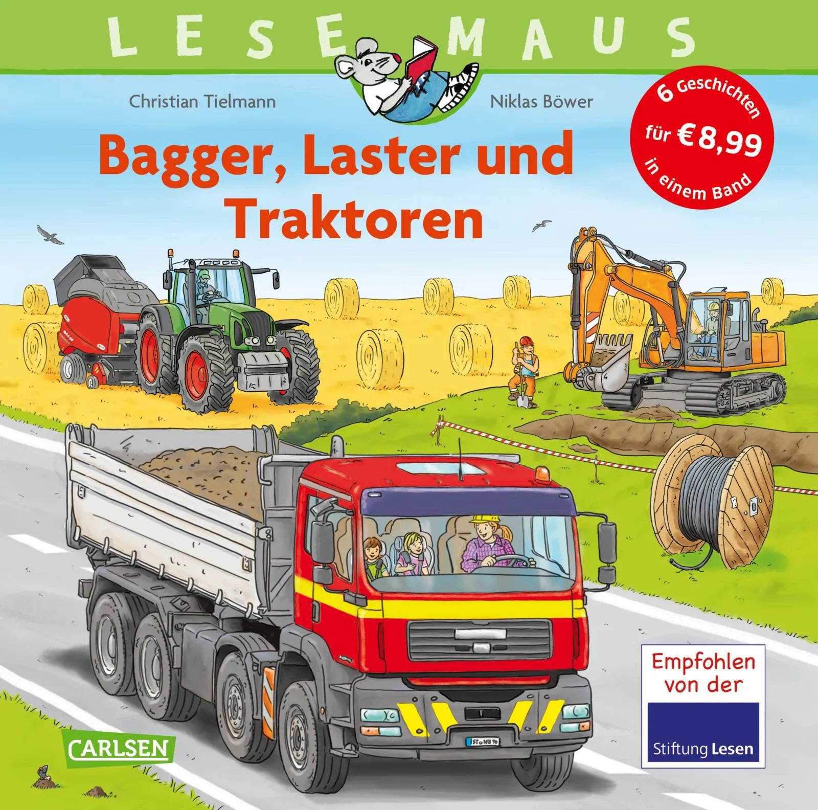 Buchcover von 'LESEMAUS Sonderbände: Bagger, Laster und Traktoren – Alles über Fahrzeuge' - Gebundene Ausgabe von Christian Tielmann