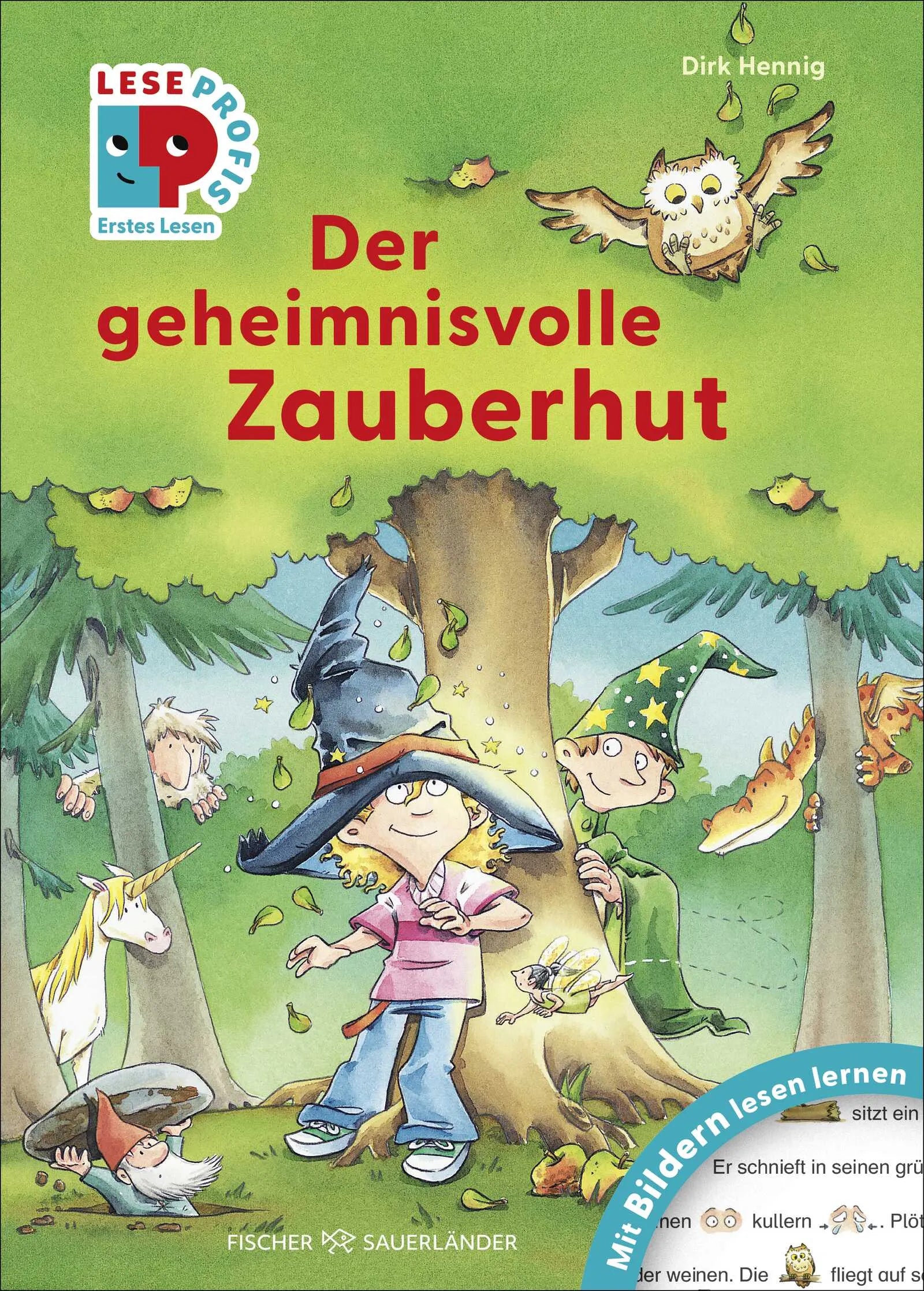 Buchcover von 'Leseprofis – Mit Bildern lesen lernen: Der geheimnisvolle Zauberhut, Erstes Lesen' - Gebundene Ausgabe von Dirk Hennig