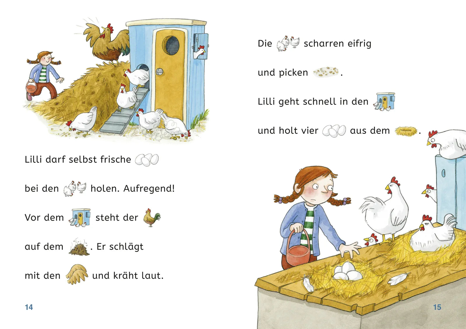 Detailansicht: Leseprofis – Mit Bildern lesen lernen: Wirbel auf dem Bauernhof, Erstes Lesen (Hardcover)
