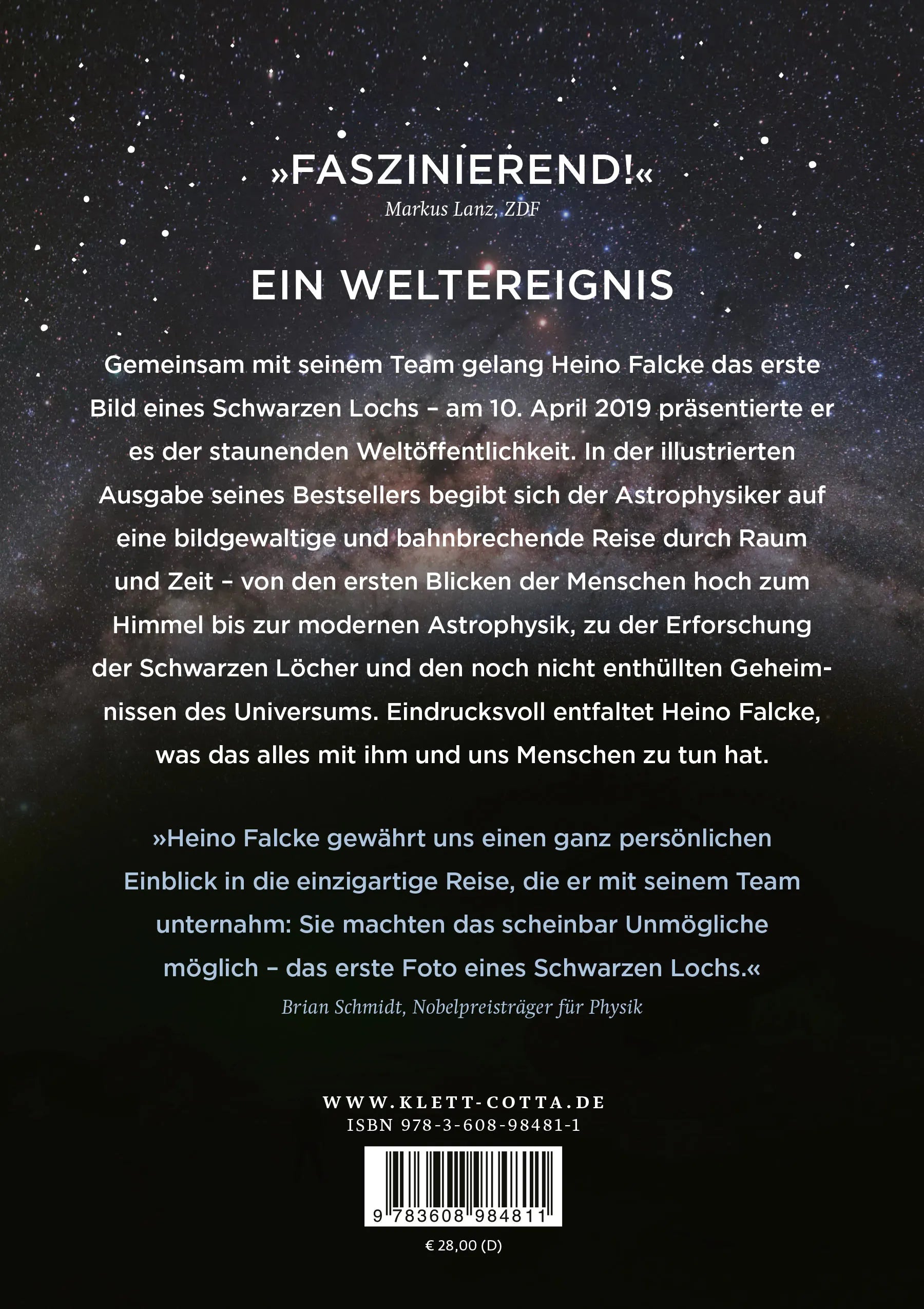 Buchrückseite von 'Licht im Dunkeln' mit Klappentext - Gebundene Ausgabe