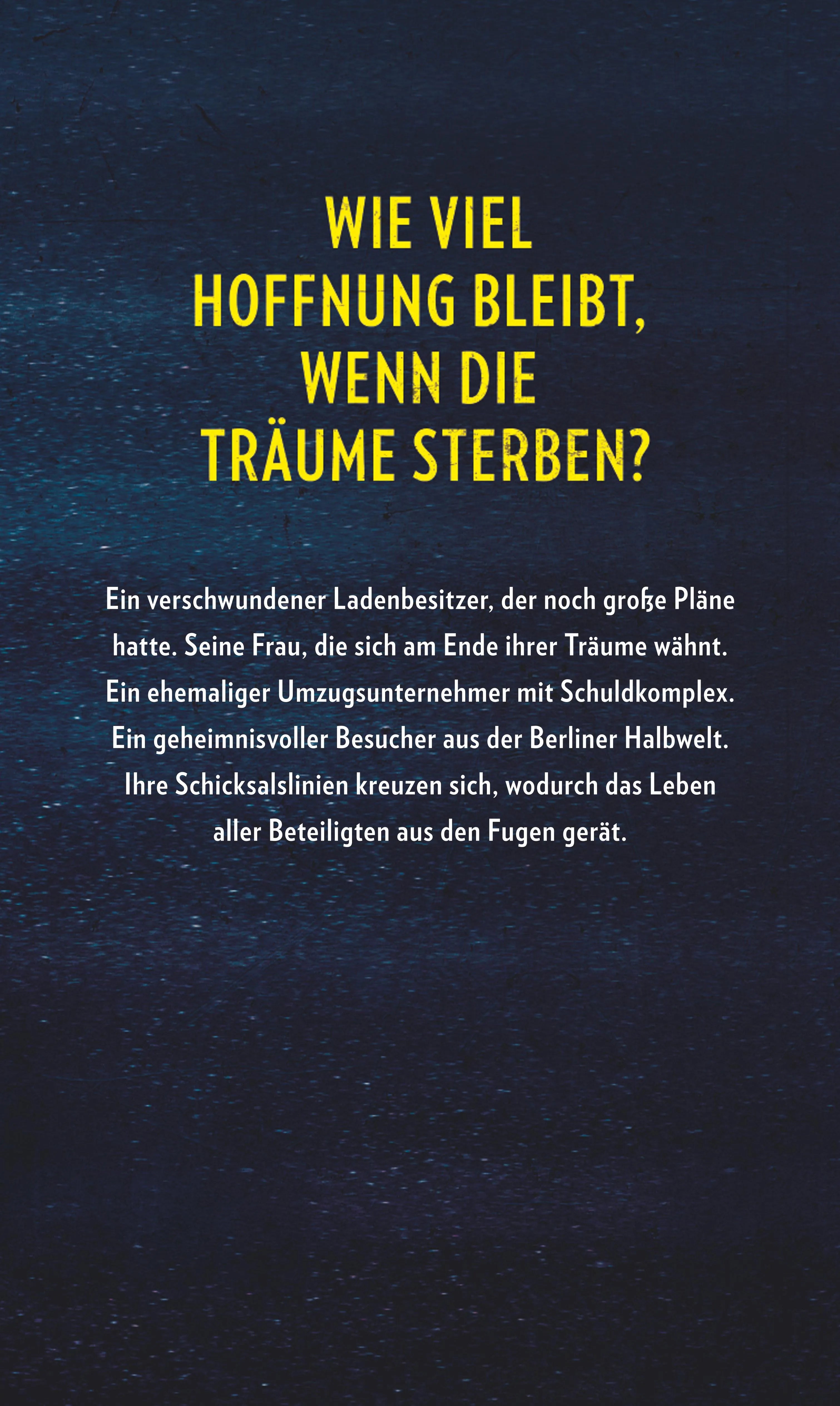 Buchrückseite von 'Lichtjahre im Dunkel' mit Klappentext - Gebundene Ausgabe