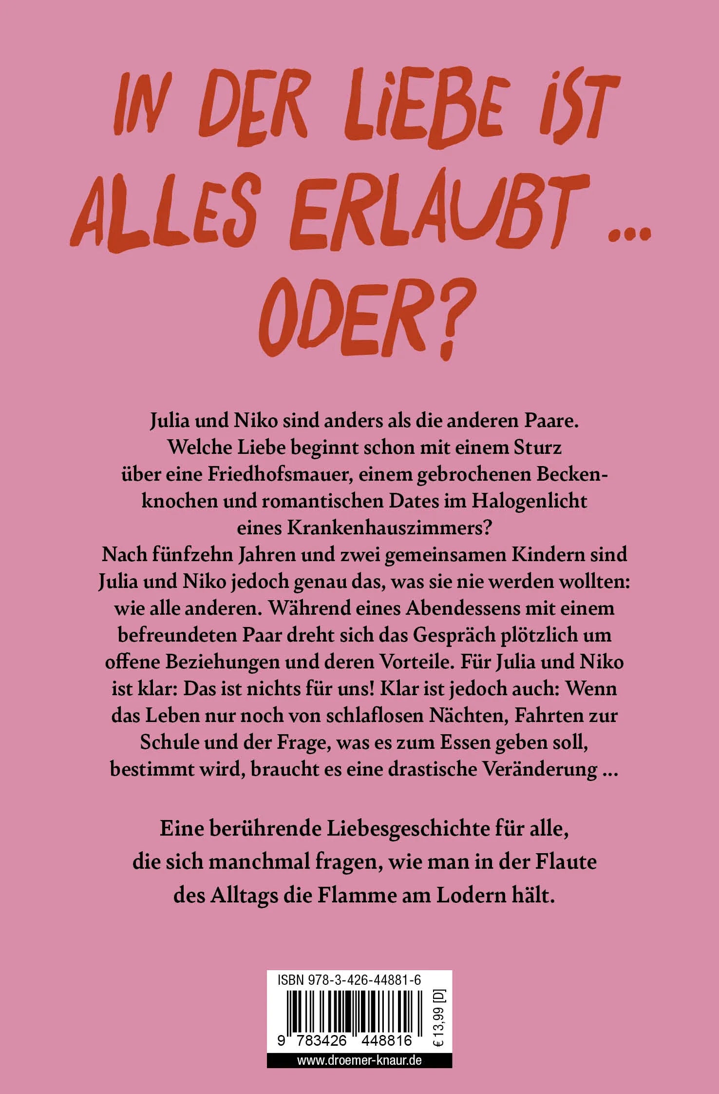 Buchrückseite von 'Liebe mal anders' mit Klappentext - Taschenbuch