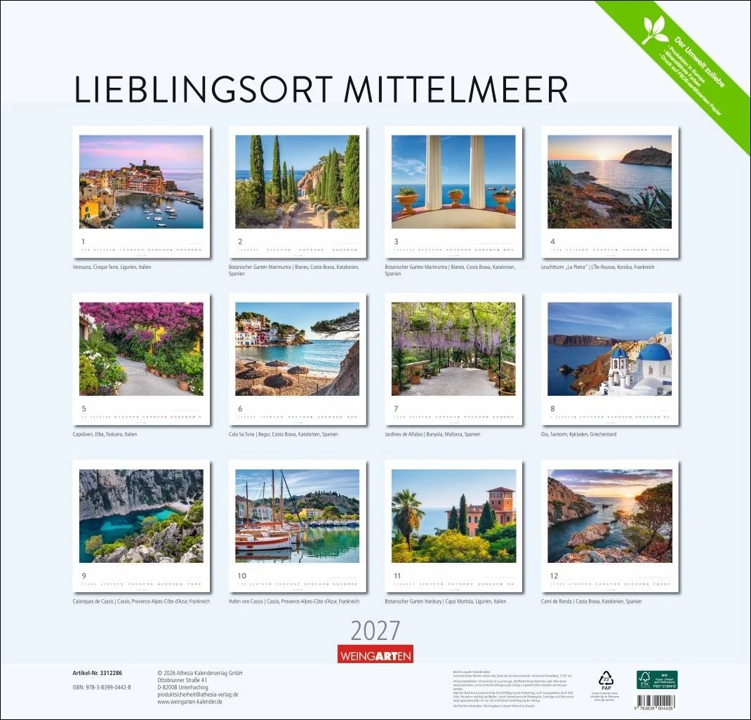 Lieblingsort Mittelmeer Kalender 2027 – Ansicht