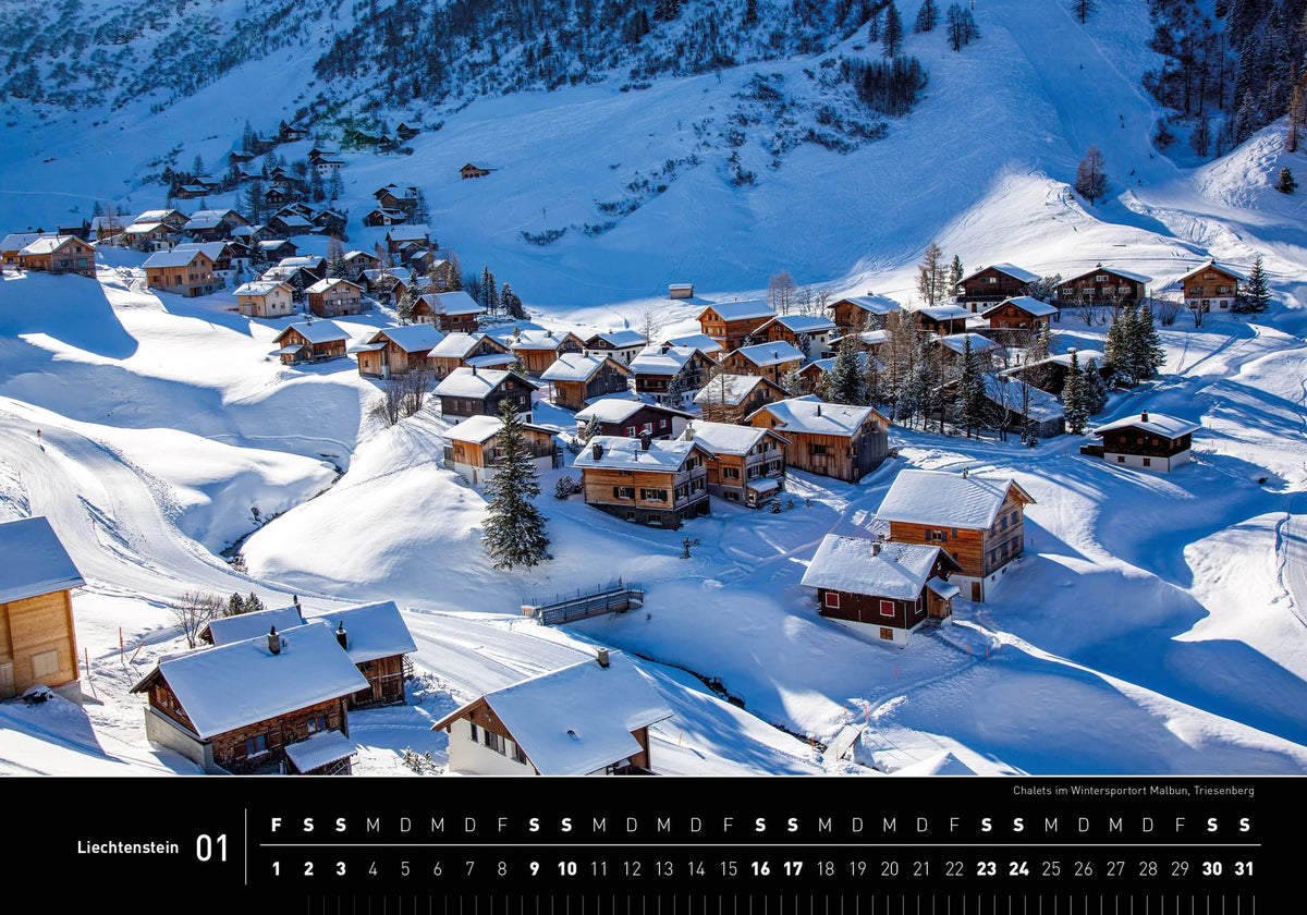 Liechtenstein Premiumkalender 2027 – Ansicht