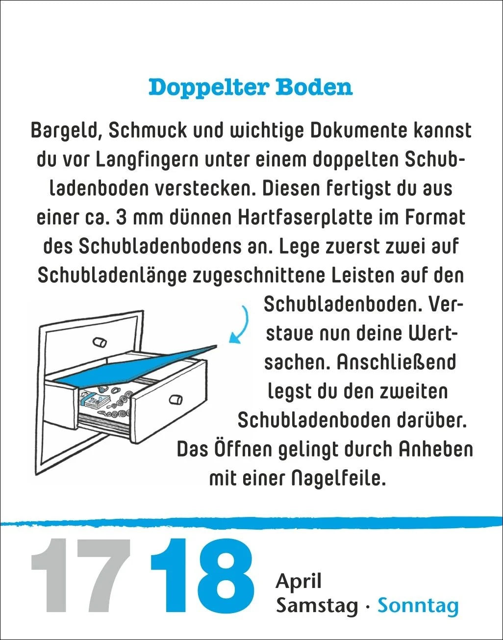 Lifehacks Tagesabreißkalender 2027 - Der hilfreichste Kalender aller Zeiten – Ansicht