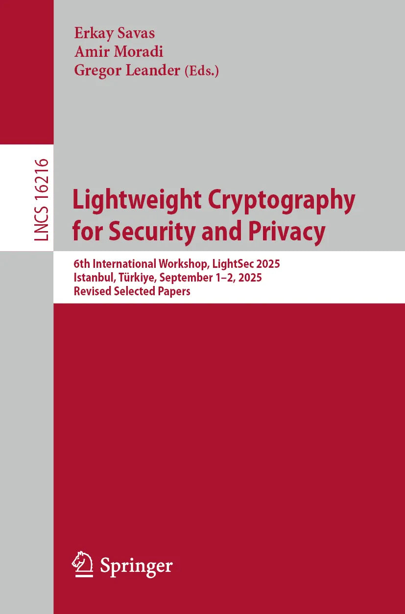 Cover: Lightweight Cryptography for Security and Privacy (E-Book)