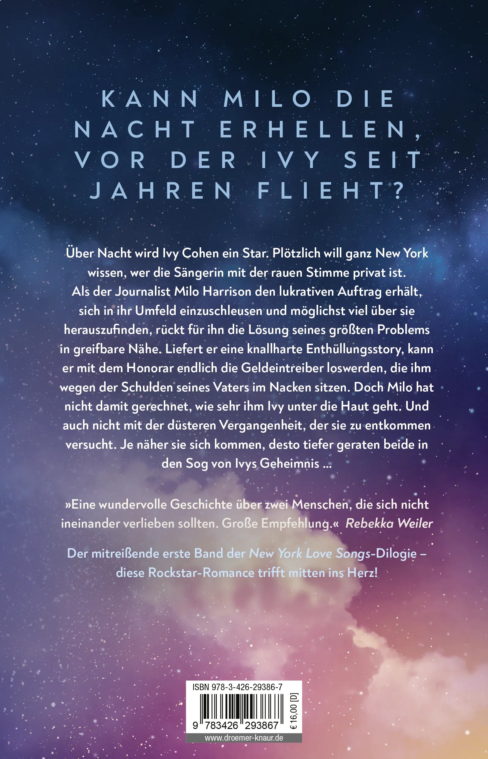 Buchrückseite von 'Like Fire in the Night' mit Klappentext - Paperback