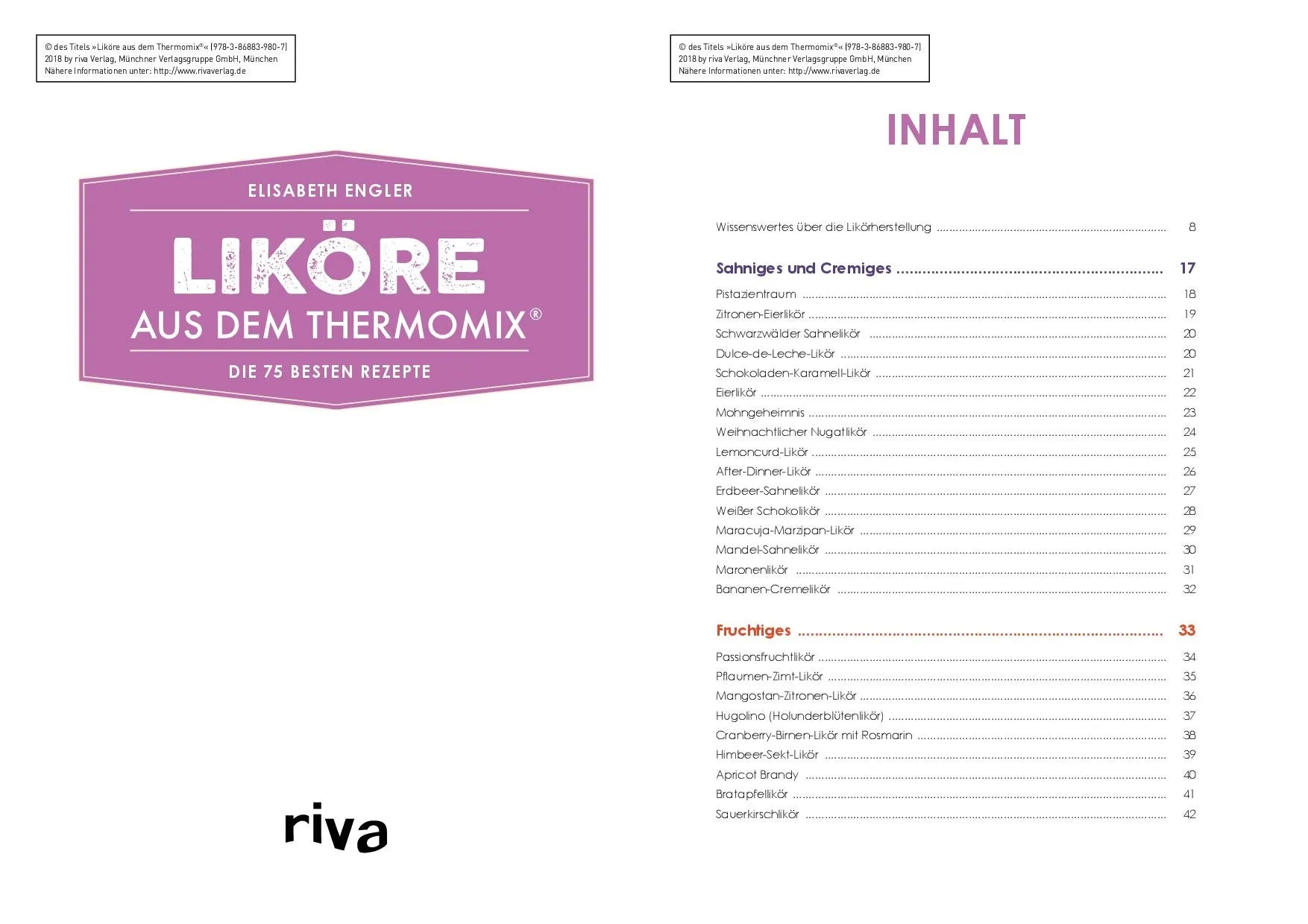 Innenansicht von 'Liköre aus dem Thermomix®' - Taschenbuch