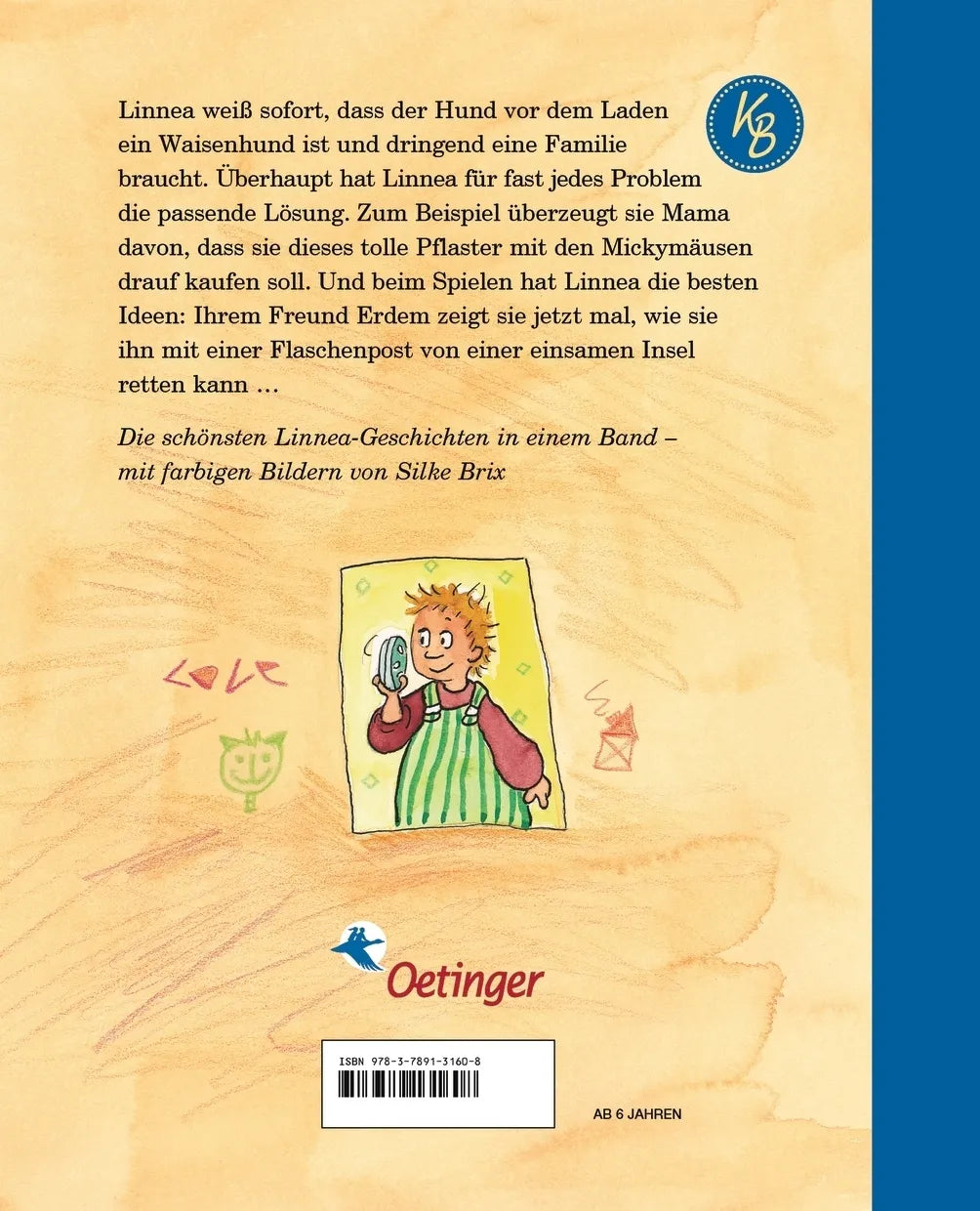 Buchrückseite von 'Linnea. Allerhand und mehr' mit Klappentext - Gebundene Ausgabe
