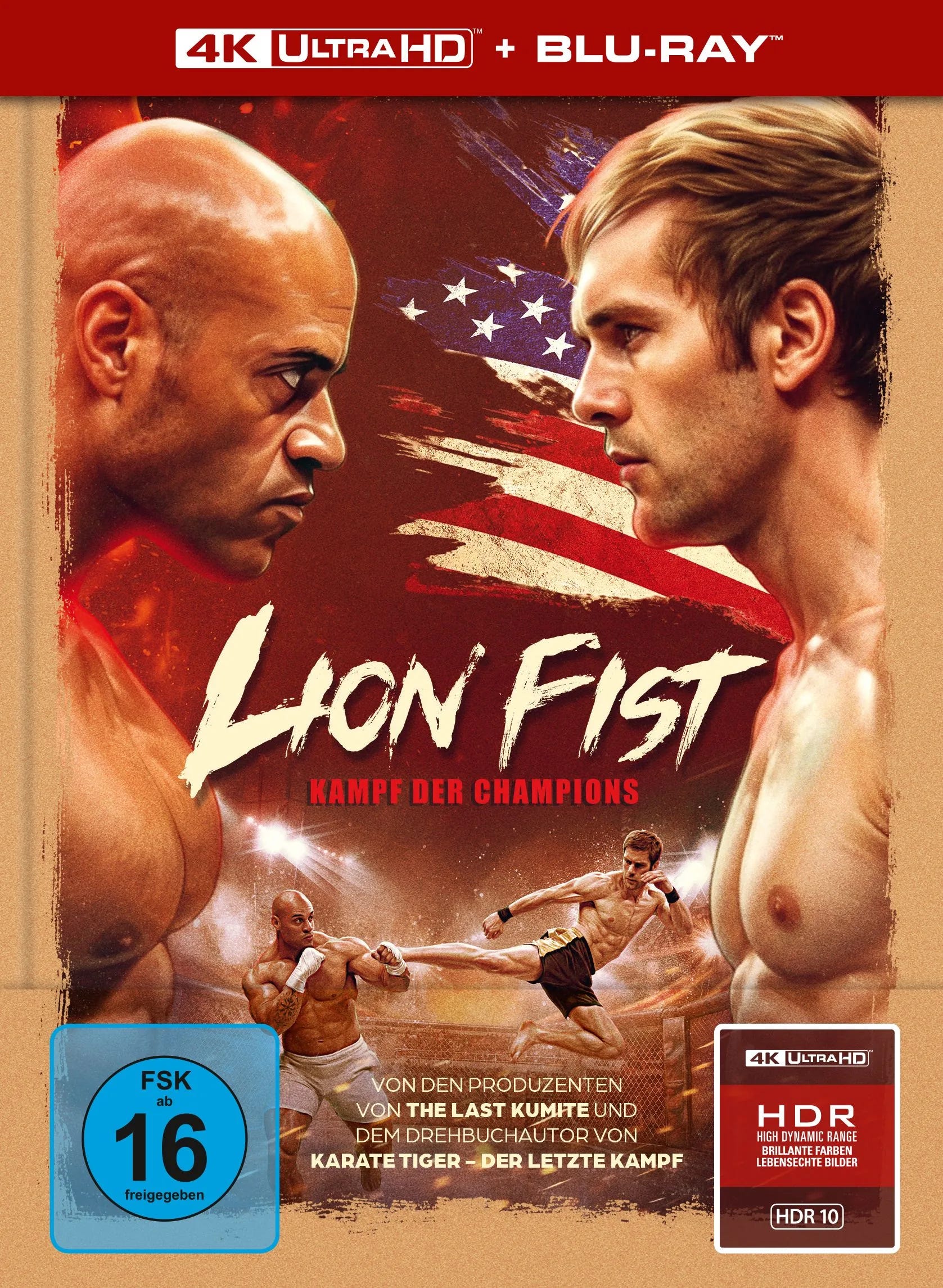 4K UHD Blu-ray-Cover: Lion Fist - Kampf der Champions - Limitiertes 2-Disc-Mediabook. Regie: Taim M. Adams