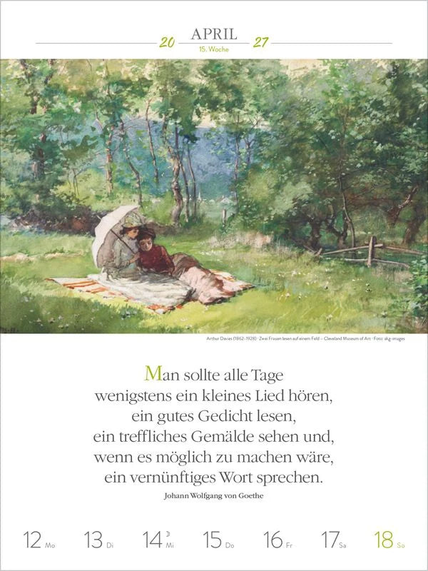 Literaturkalender Frauen lieben Lesen 2027 – Ansicht