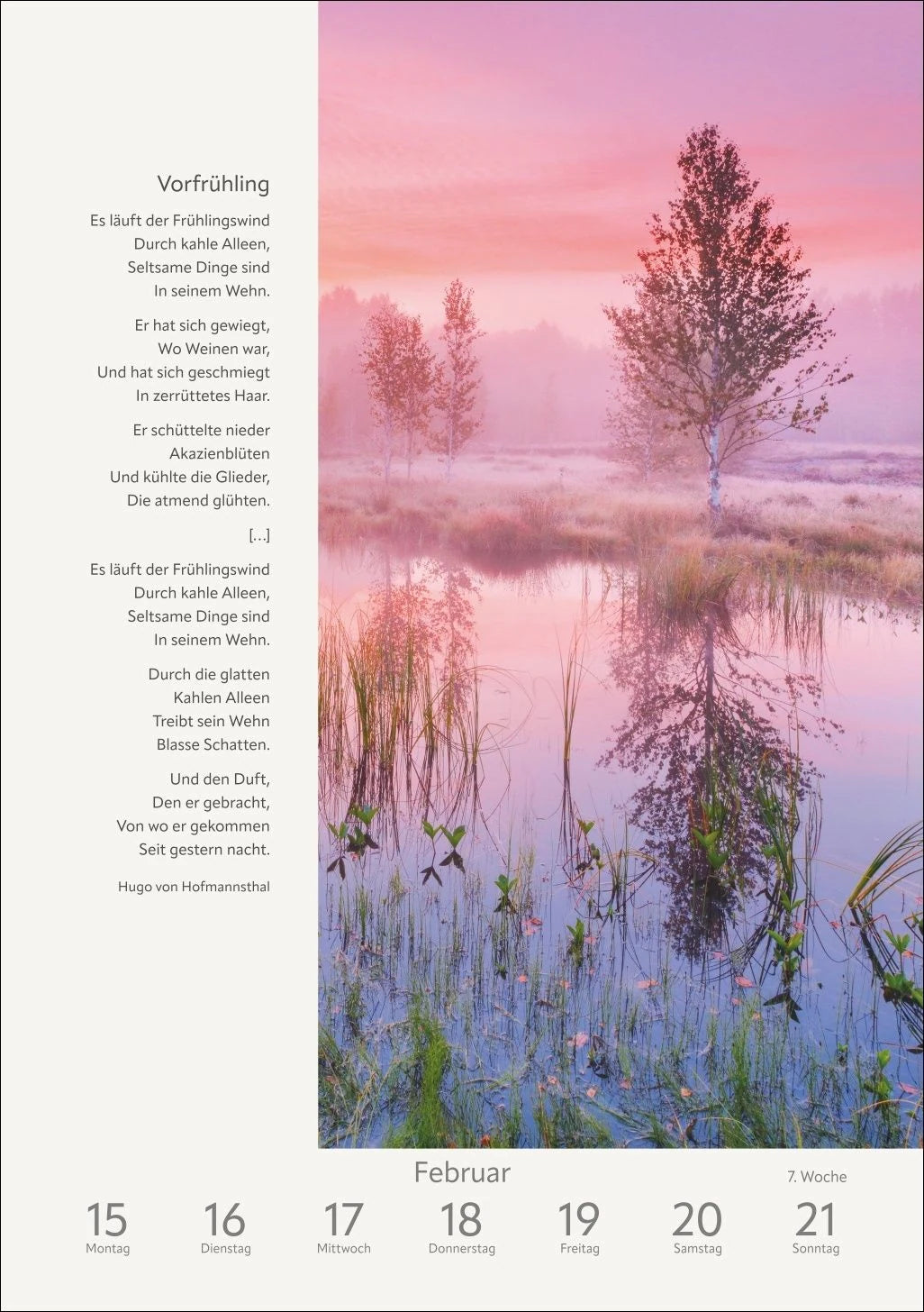 Literaturkalender Natur Wochen-Kulturkalender 2027 – Ansicht