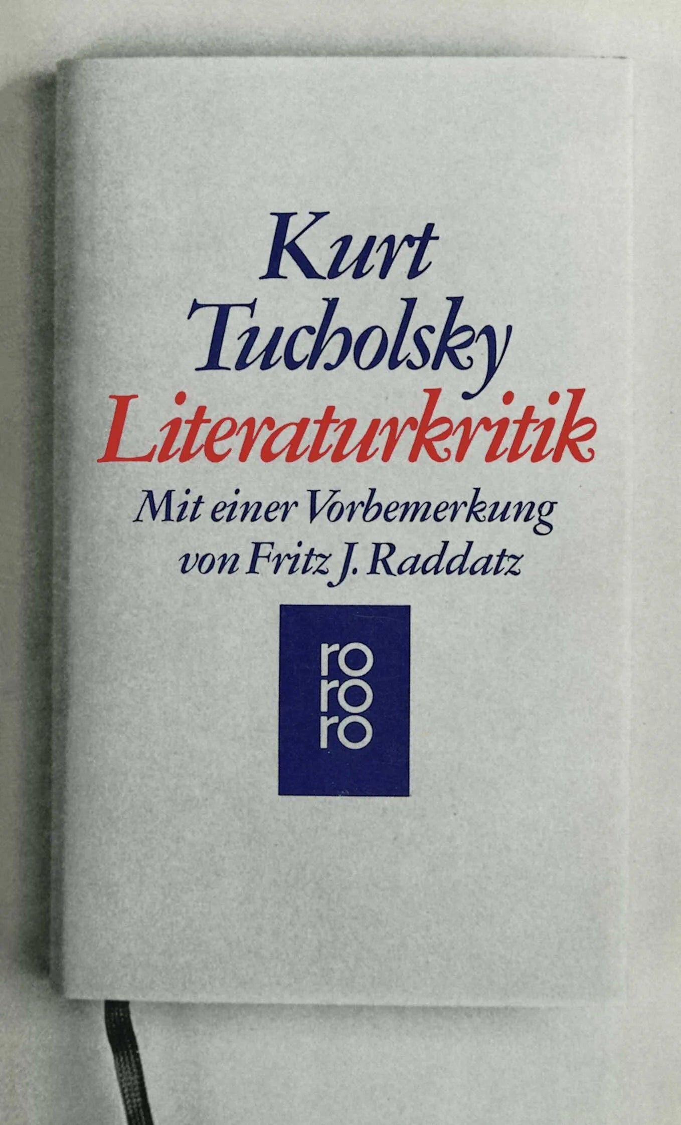 Buchcover von 'Literaturkritik' - Taschenbuch von Kurt Tucholsky