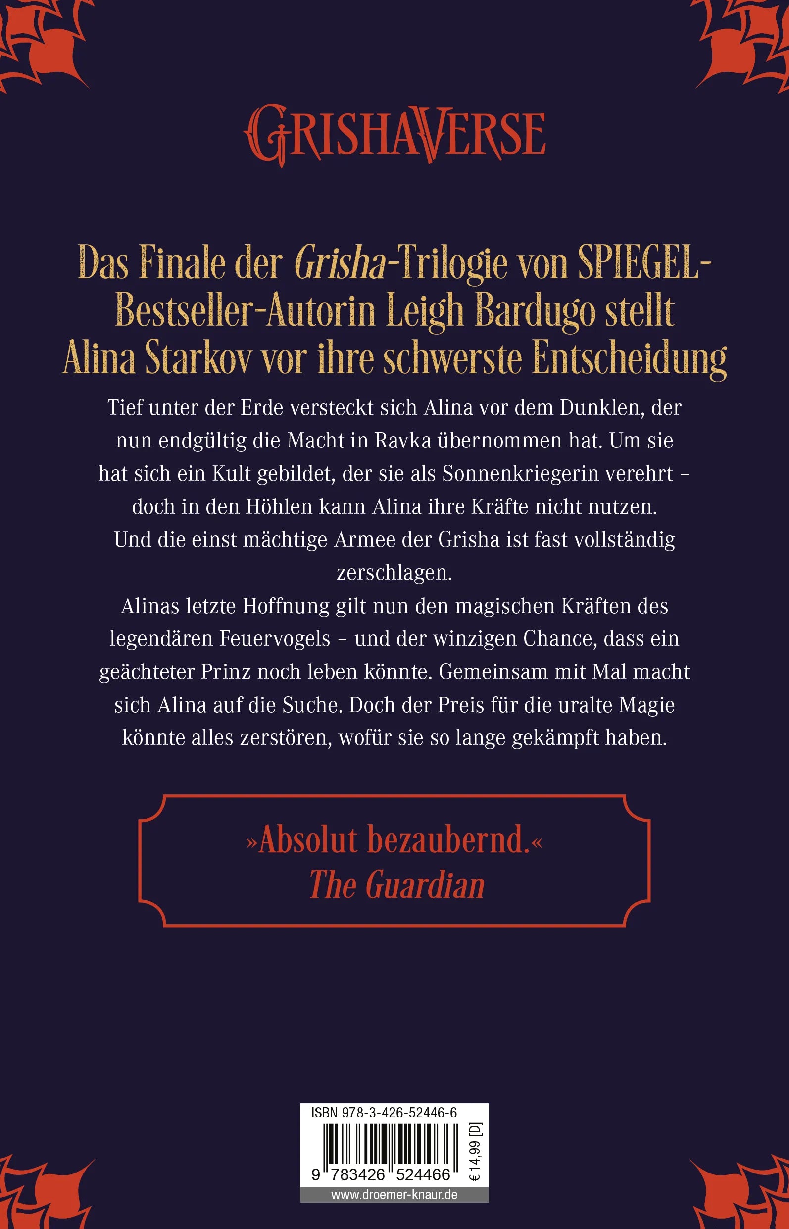 Buchrückseite von 'Lodernde Schwingen' mit Klappentext - Taschenbuch