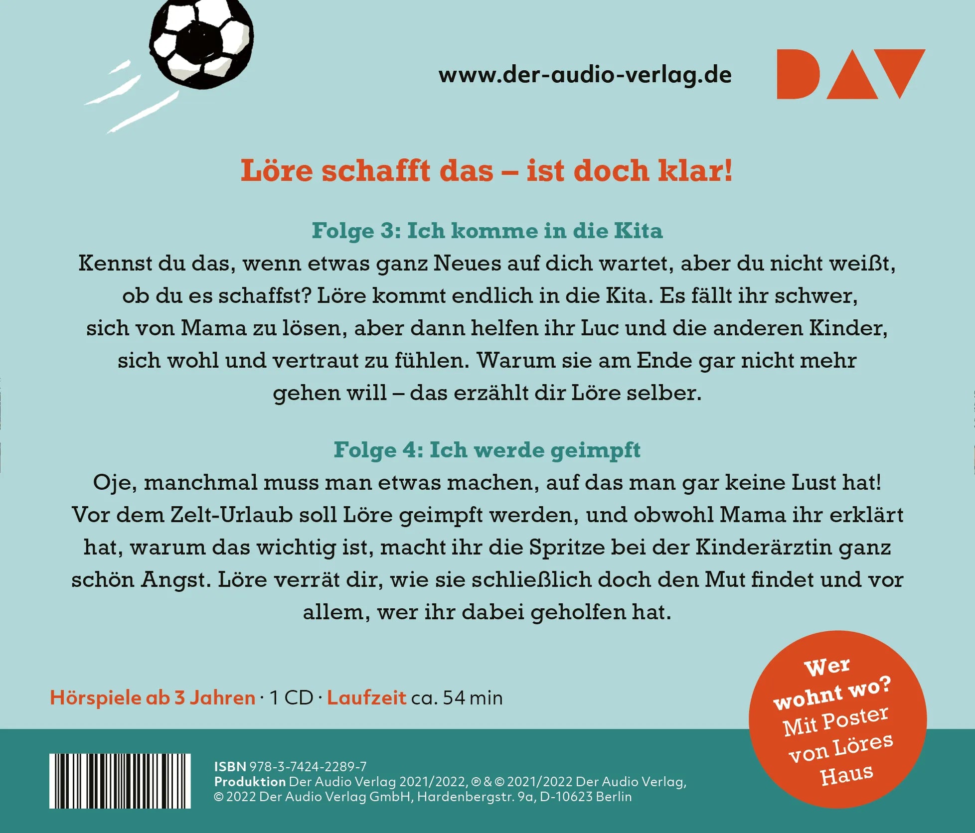 Buchrückseite von 'Löre & Luc – Unser lautes Leben' mit Klappentext - Hörbuch (CD)