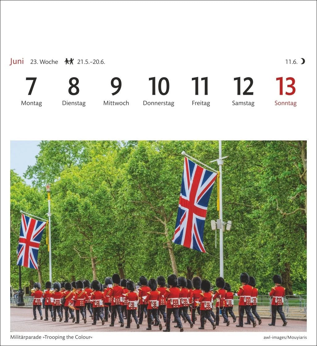 London Sehnsuchtskalender 2027 - Wochenkalender mit 53 Postkarten – Ansicht