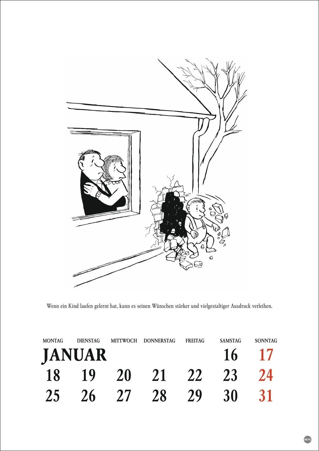 Loriot Heile Welt Halbmonatskalender 2027 – Ansicht