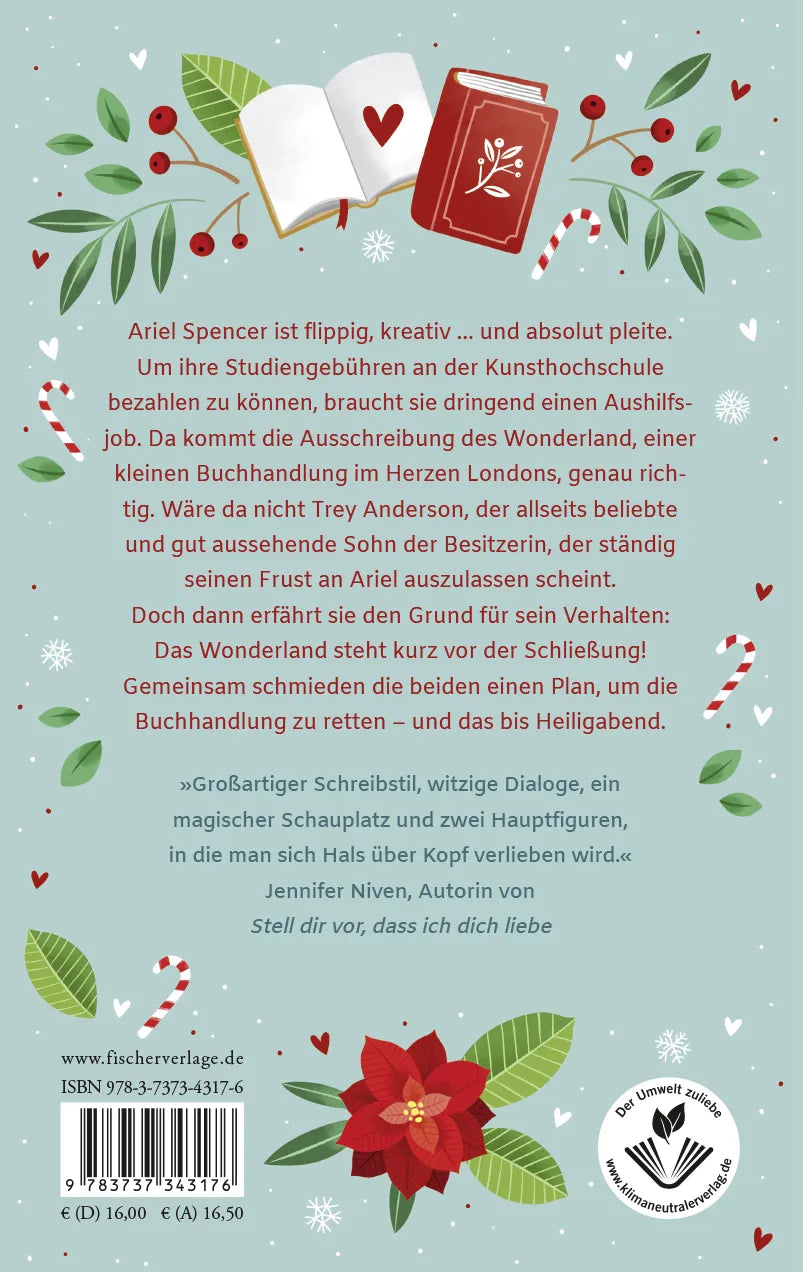Buchrückseite von 'Love in Winter Wonderland' mit Klappentext - Paperback