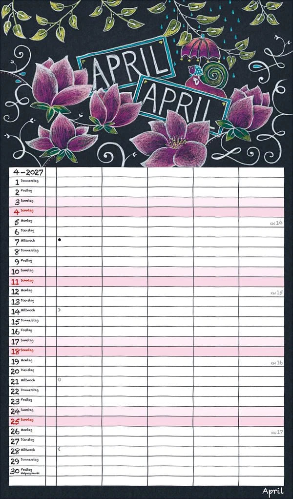 Lovely Chalk Timer 2027 – Ansicht