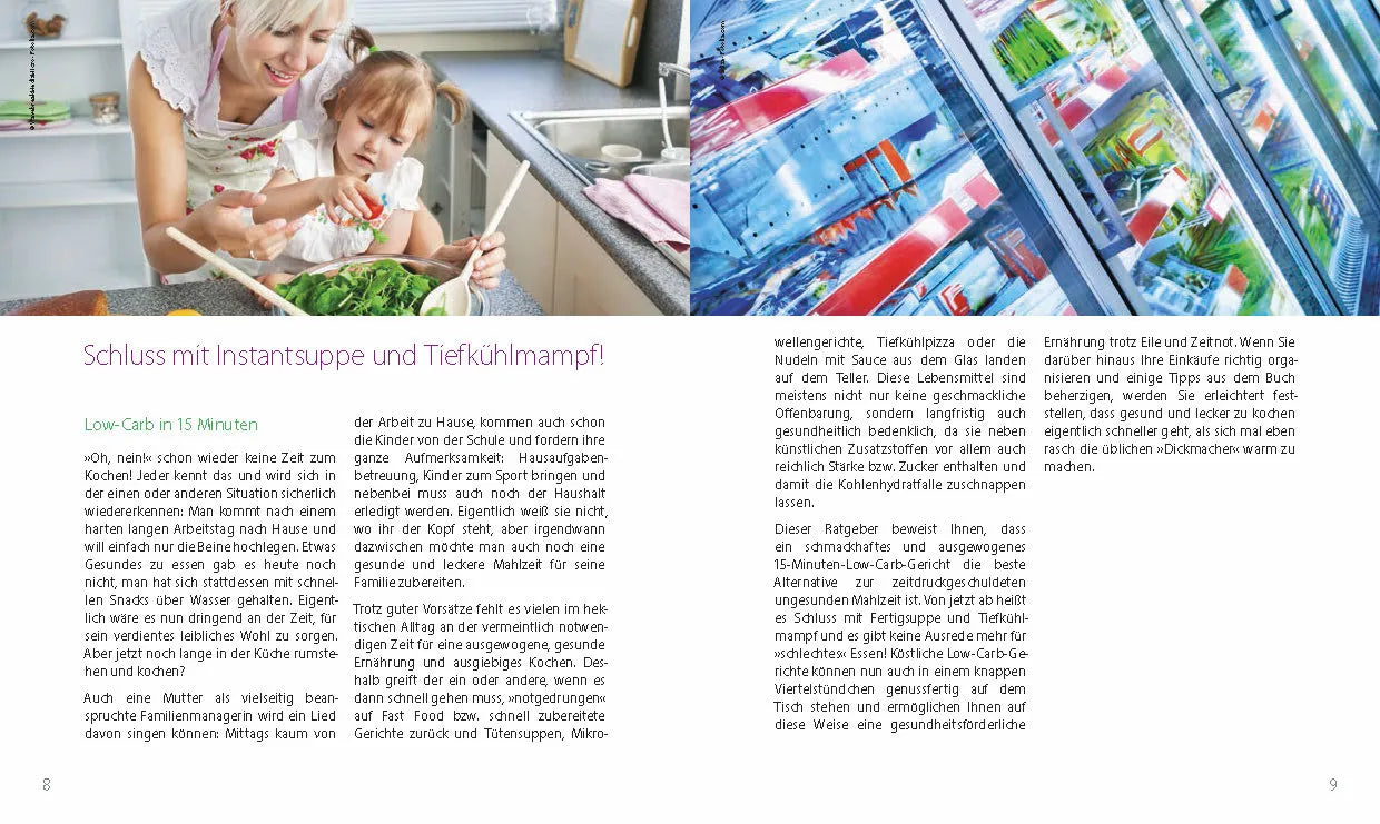 Innenansicht von 'Low-Carb in 15 Minuten' - Taschenbuch
