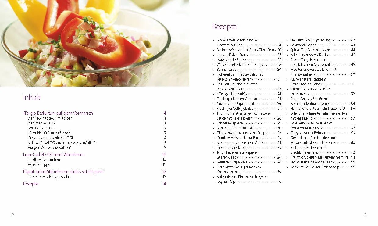 Innenansicht von 'Low-Carb unterwegs' - Taschenbuch
