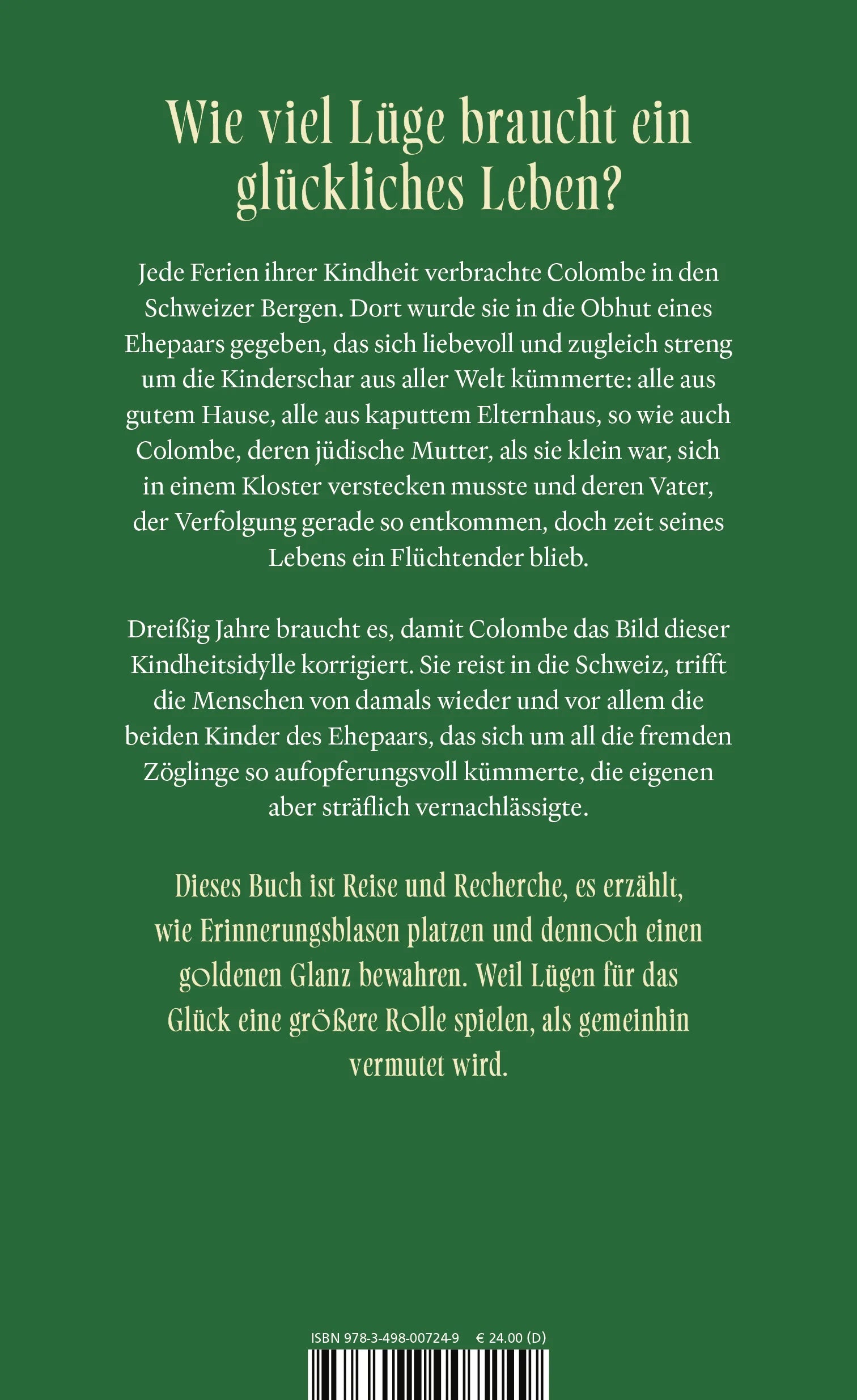 Buchrückseite von 'Lügen im Paradies' mit Klappentext - Gebundene Ausgabe