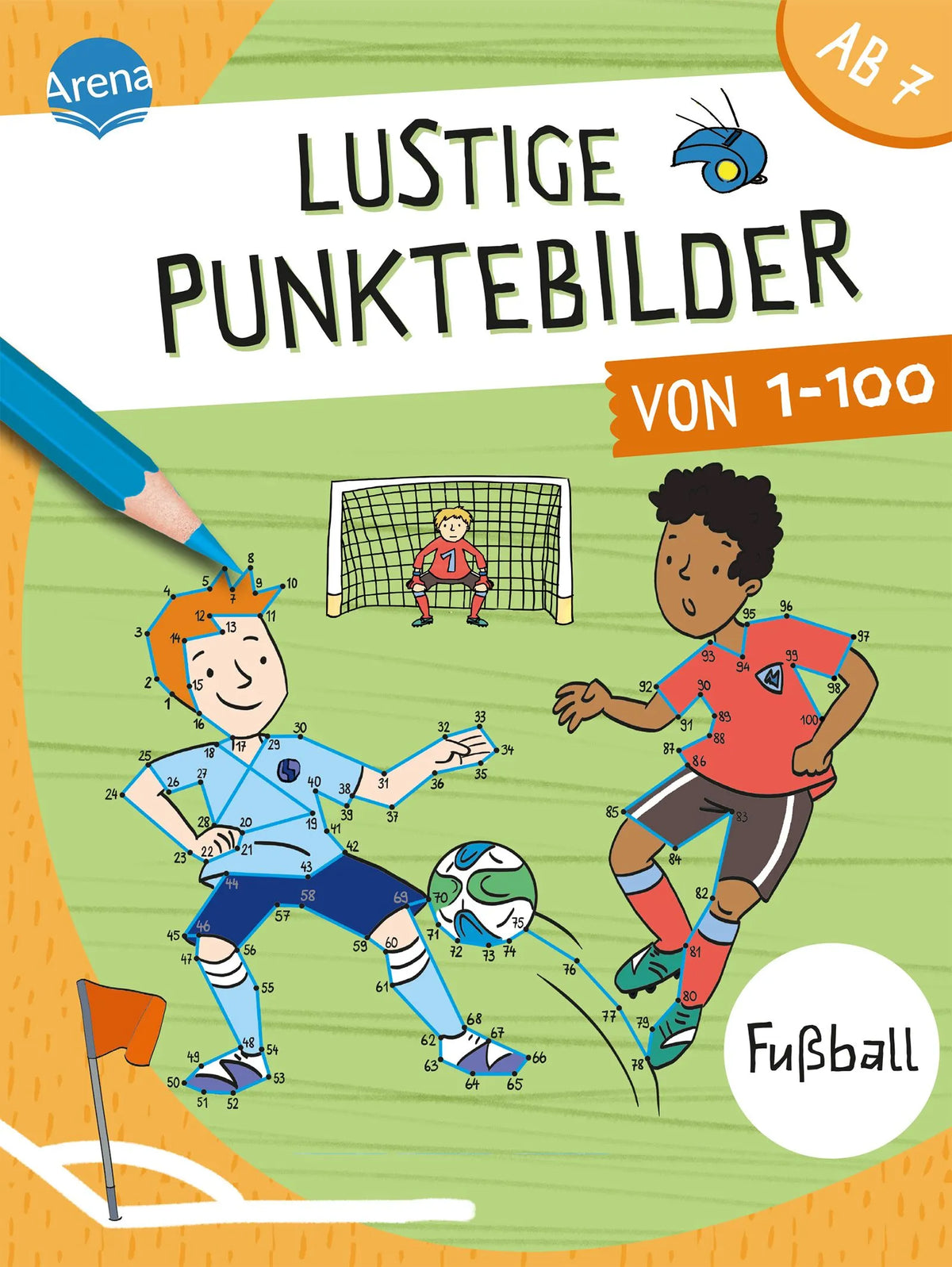 Cover: Lustige Punktebilder von 1-100. Fußball (Taschenbuch) von Silke Reimers