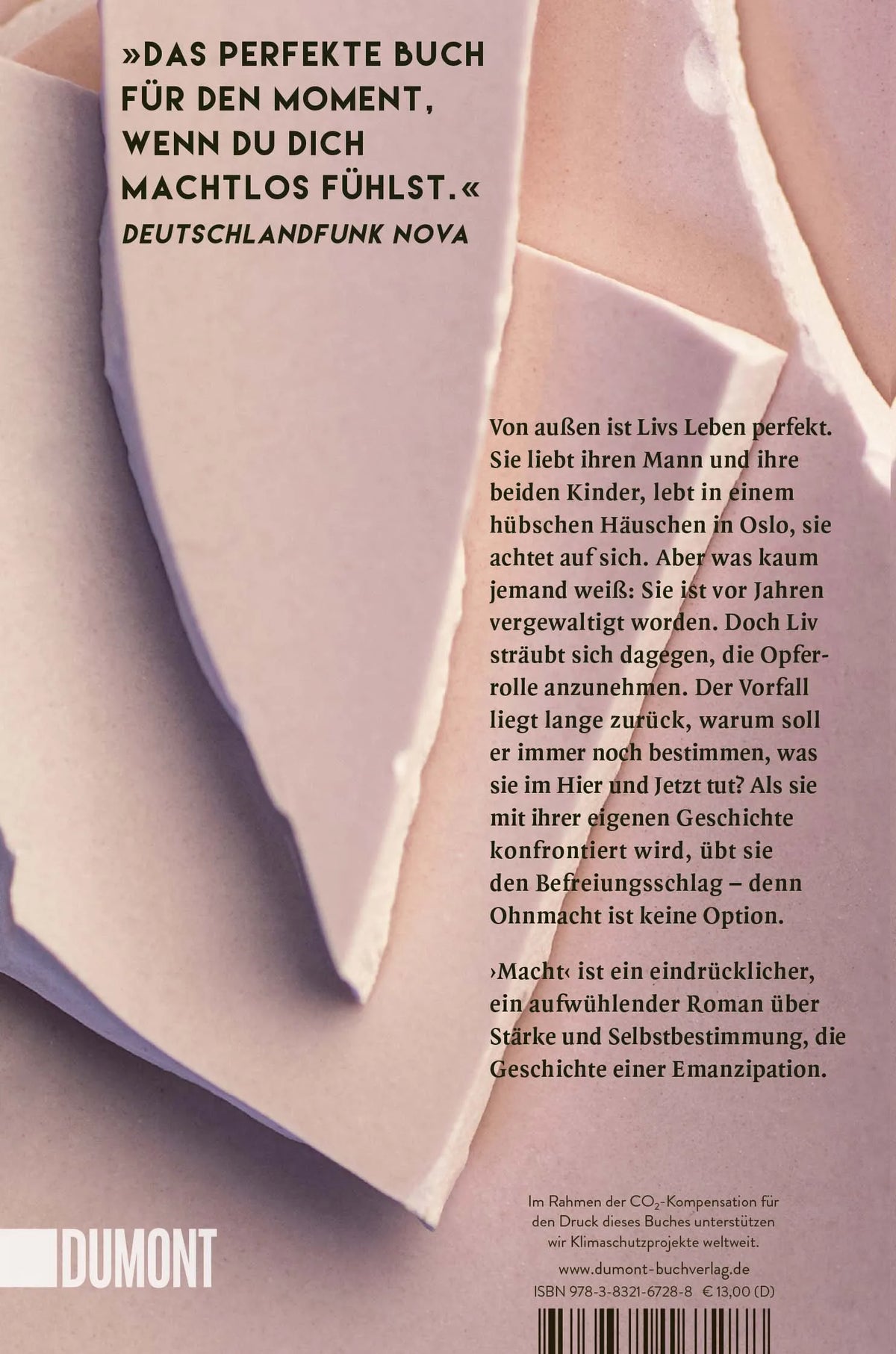 Buchrückseite von 'Macht' mit Klappentext - Taschenbuch