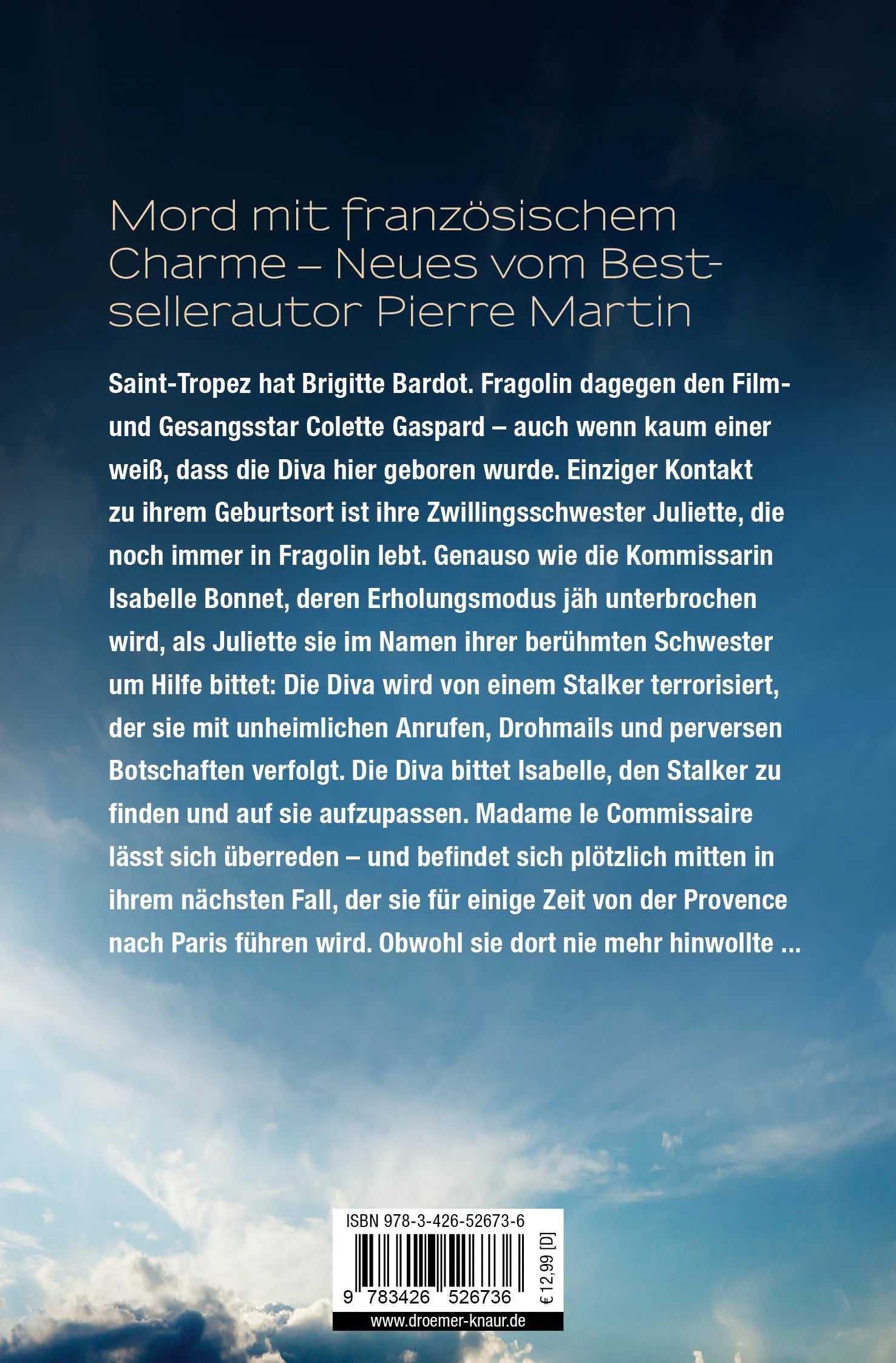 Buchrückseite von 'Madame le Commissaire und die panische Diva' mit Klappentext - Taschenbuch