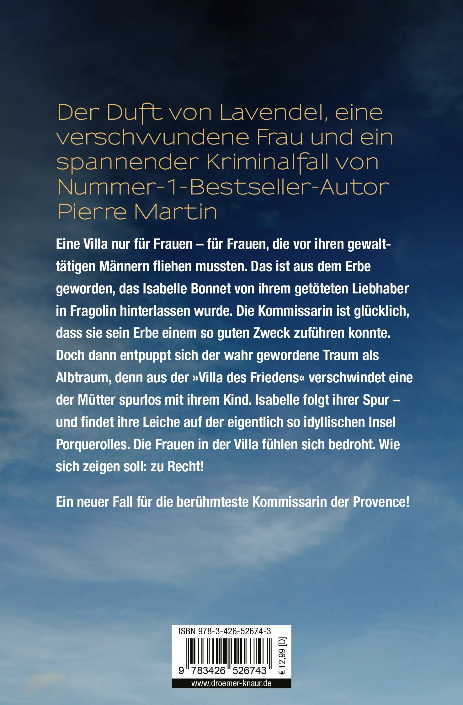 Buchrückseite von 'Madame le Commissaire und die Villa der Frauen' mit Klappentext - Taschenbuch